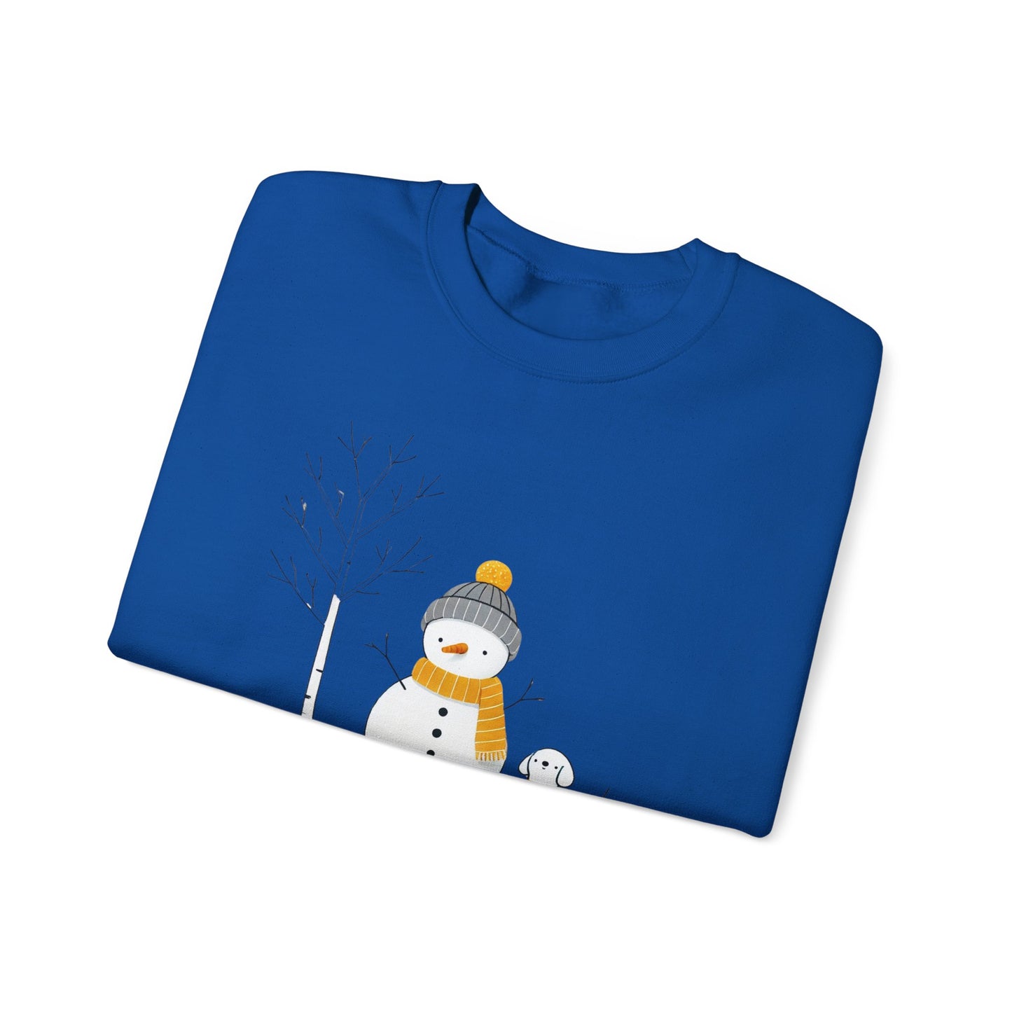 Snowman and Dog Winter Scene Unisex Heavy Blend™ Crewneck Sweatshirt - size S - 3X