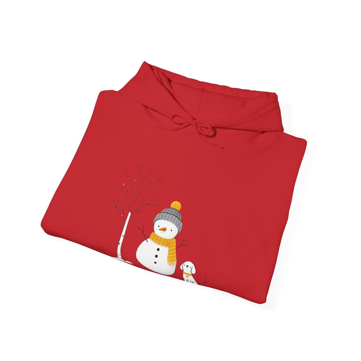 Snowman and dog winter scene Unisex Heavy Blend™ Hooded Sweatshirt - sizes S - 3X