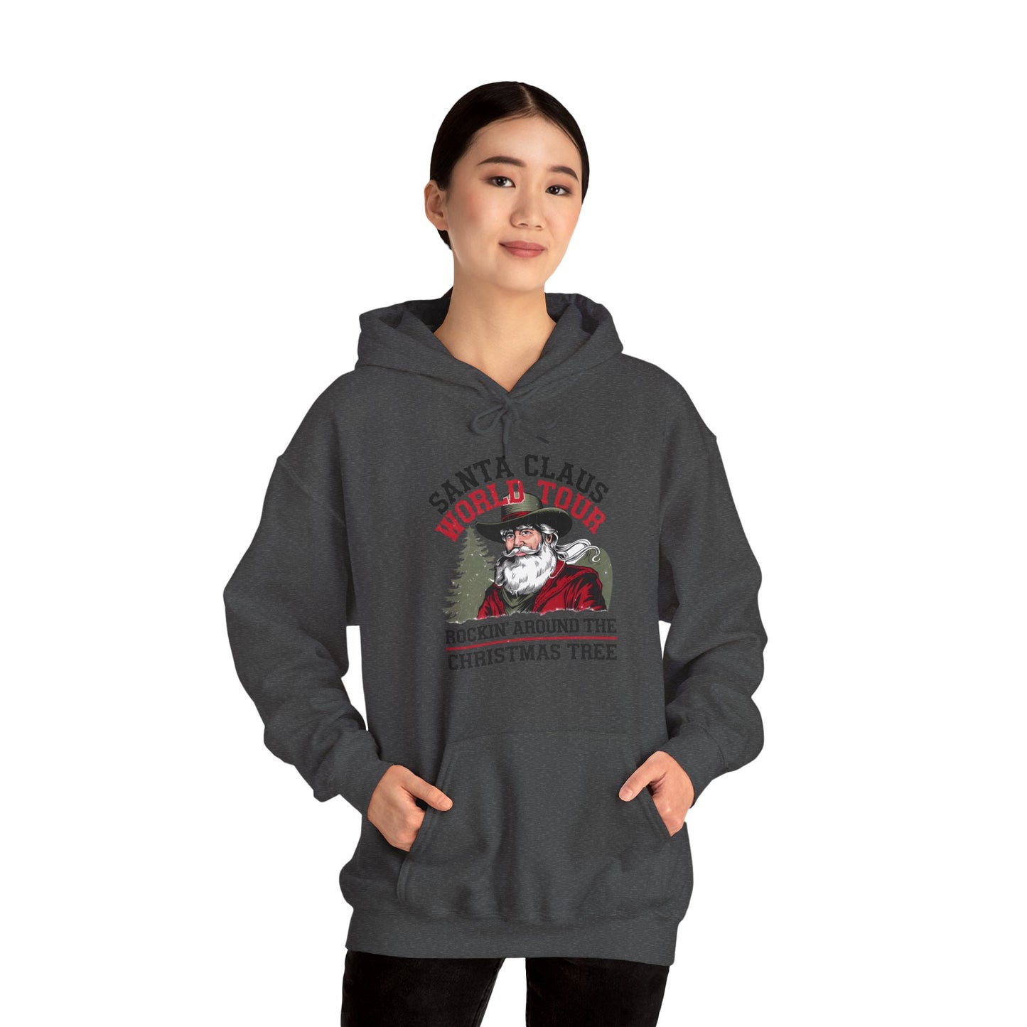 Santa Claus World Tour Unisex Heavy Blend Hooded Sweatshirt - sizes S - 5X - Rocking Around the Christmas Tree