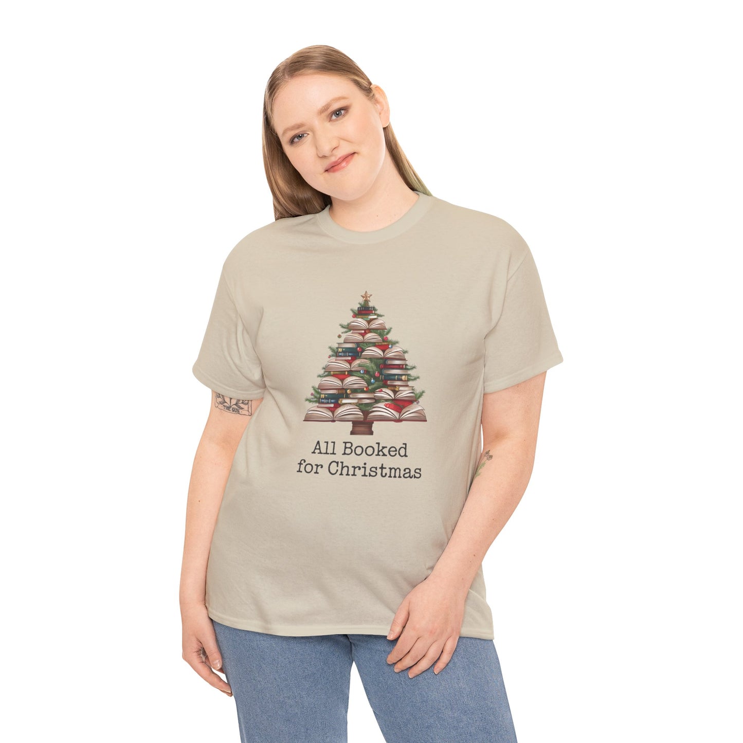 All Booked for Christmas, Book Christmas Tree T-shirt - sizes S - 5X