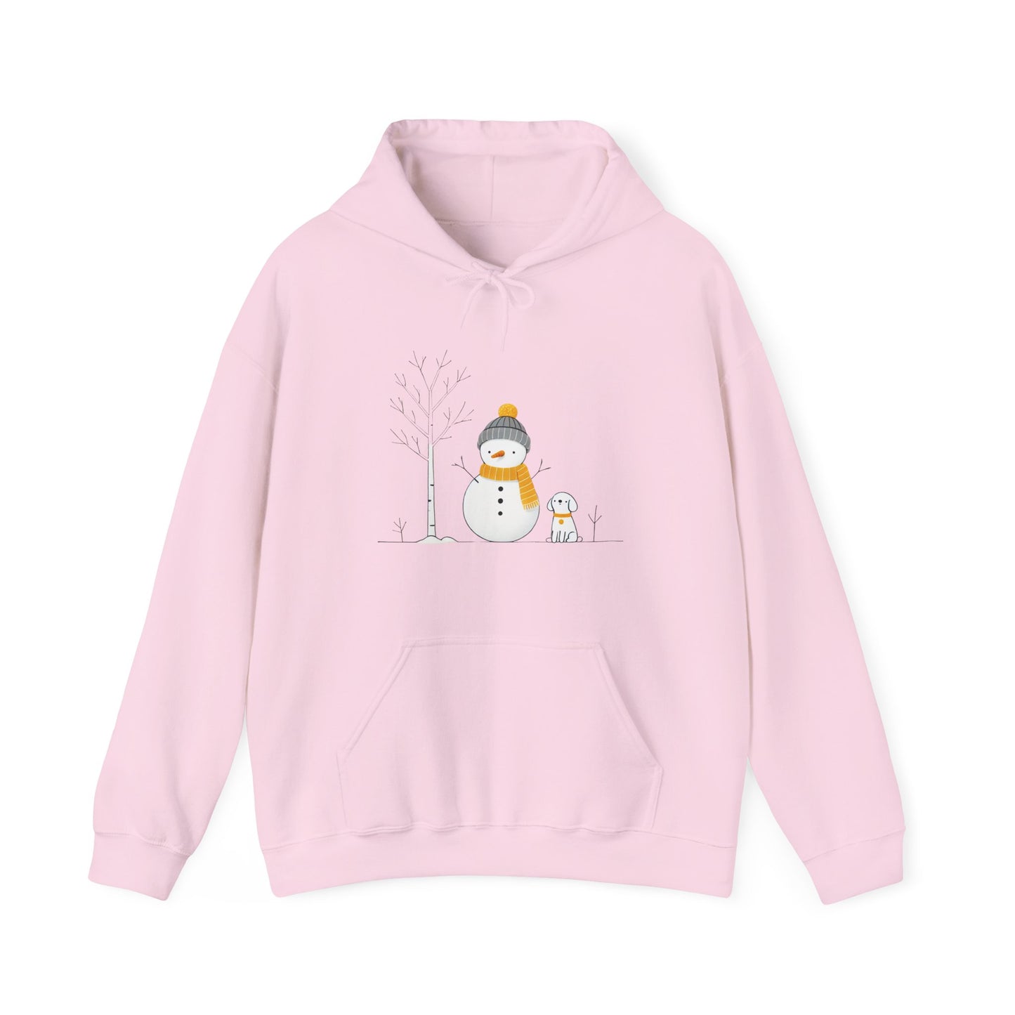 Snowman and dog winter scene Unisex Heavy Blend™ Hooded Sweatshirt - sizes S - 3X