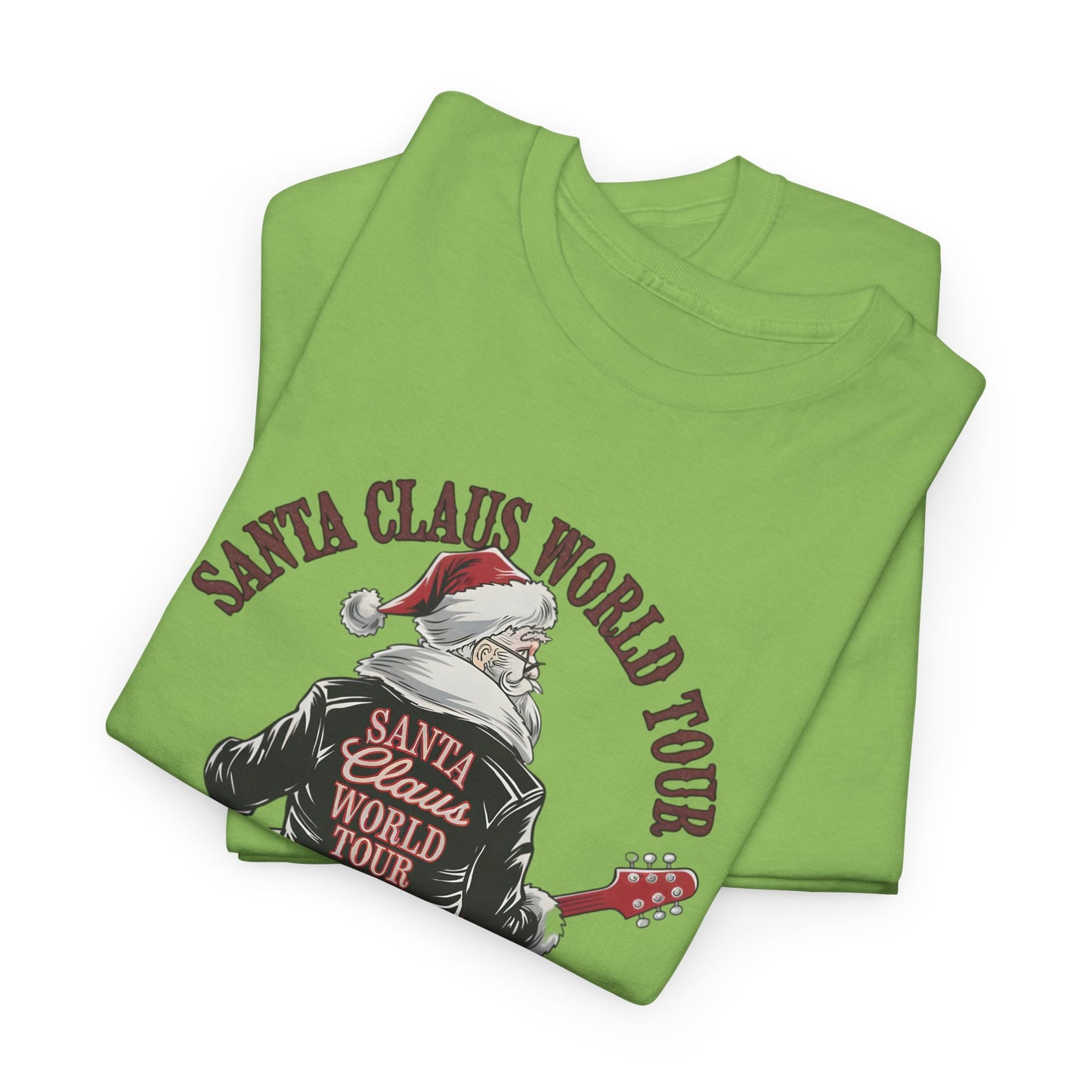 Santa Claus World Tour Unisex Heavy Cotton Tee - sizes S - 3X - Rocking around the Christmas Tree