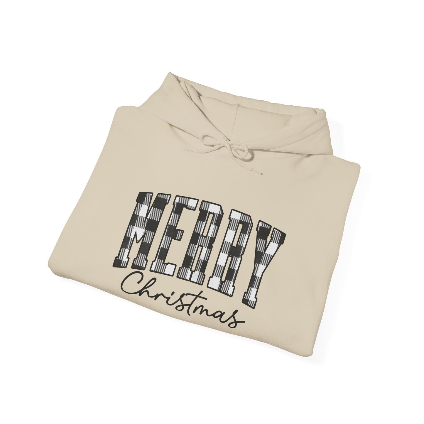 Buffalo Plaid Merry Christmas Unisex Heavy Blend™ Hooded Sweatshirt - size S - 3X