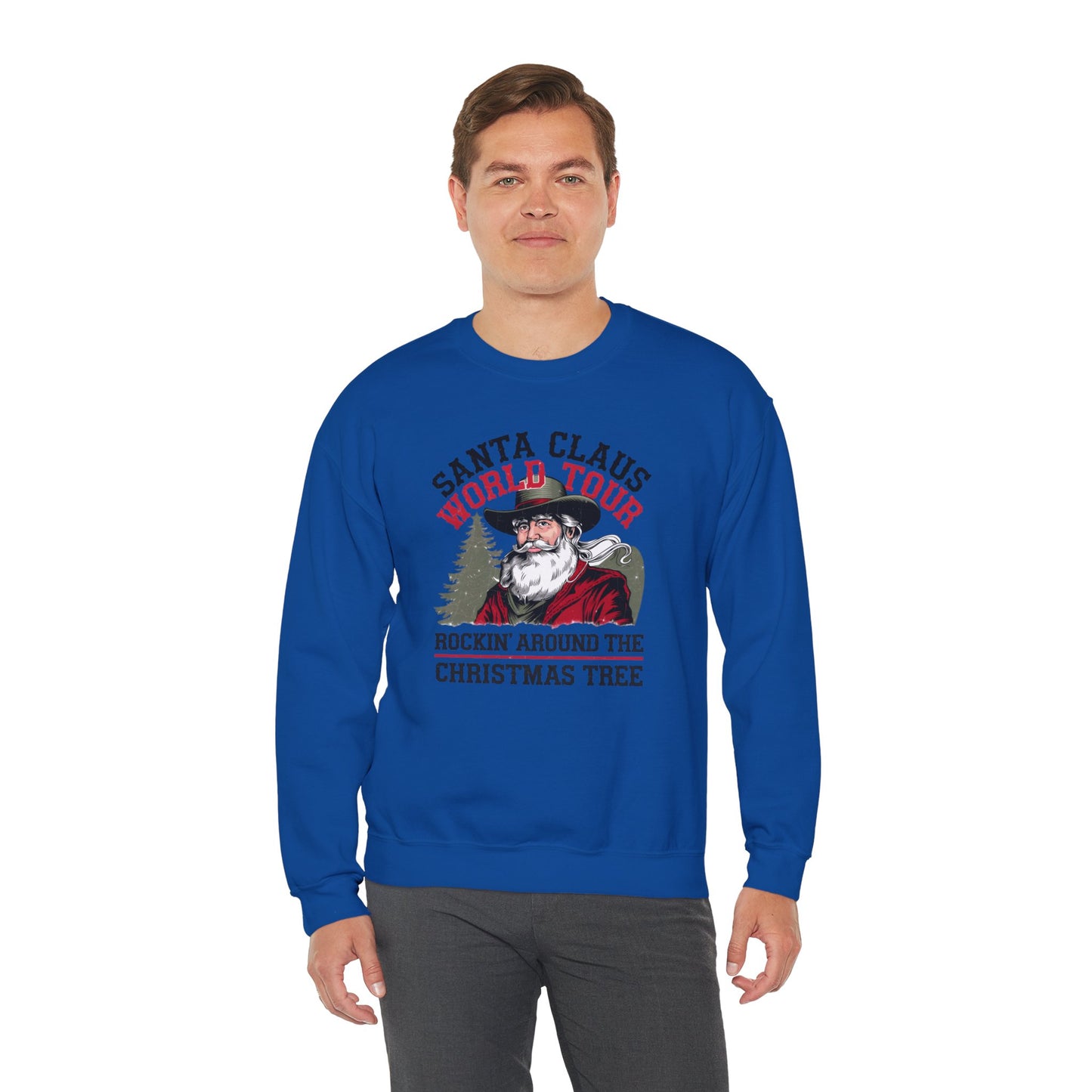 Santa Claus World Tour Unisex Heavy Blend™ Crewneck Sweatshirt - sizes S - 3X - Rocking around the Christmas Tree