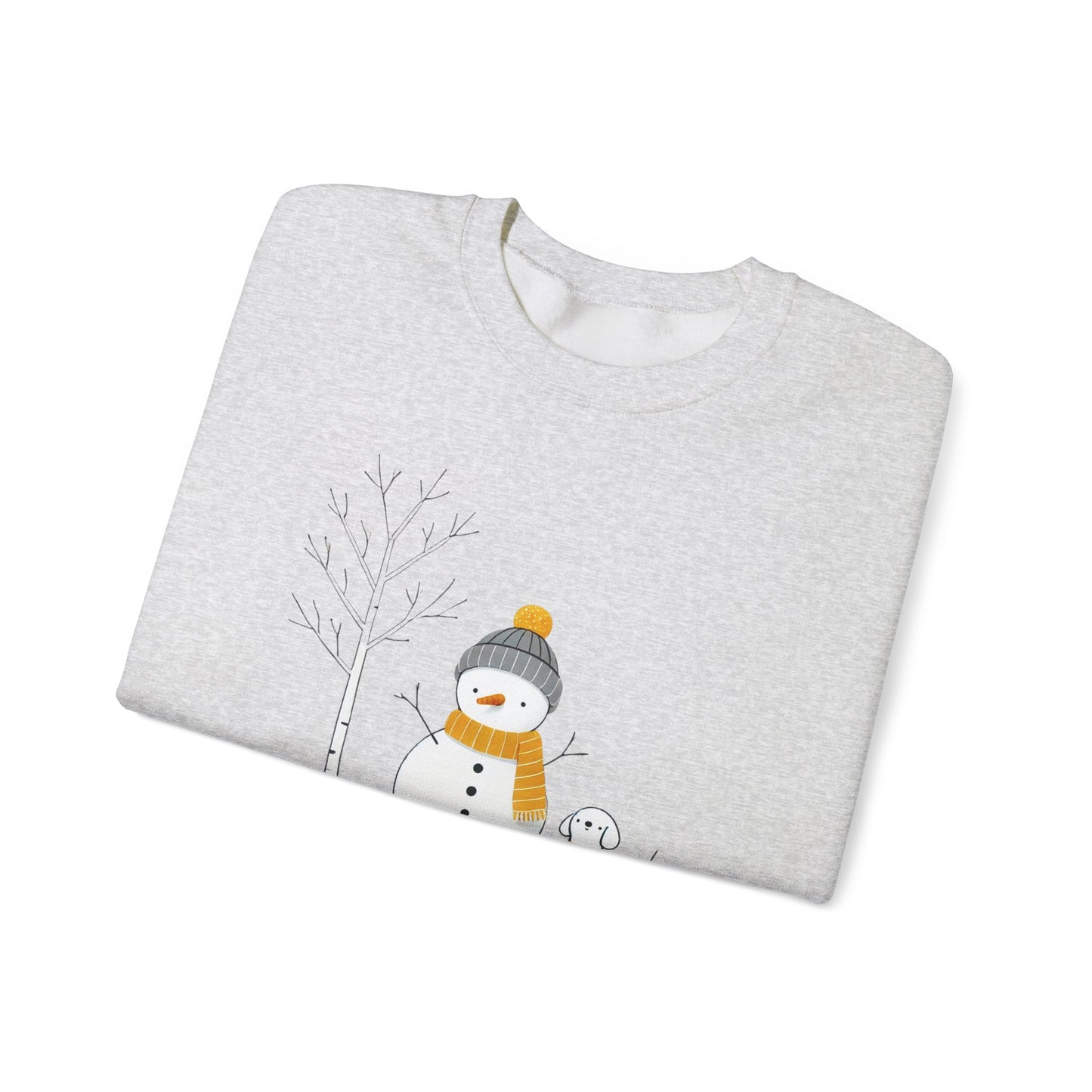 Snowman and Dog Winter Scene Unisex Heavy Blend™ Crewneck Sweatshirt - size S - 3X