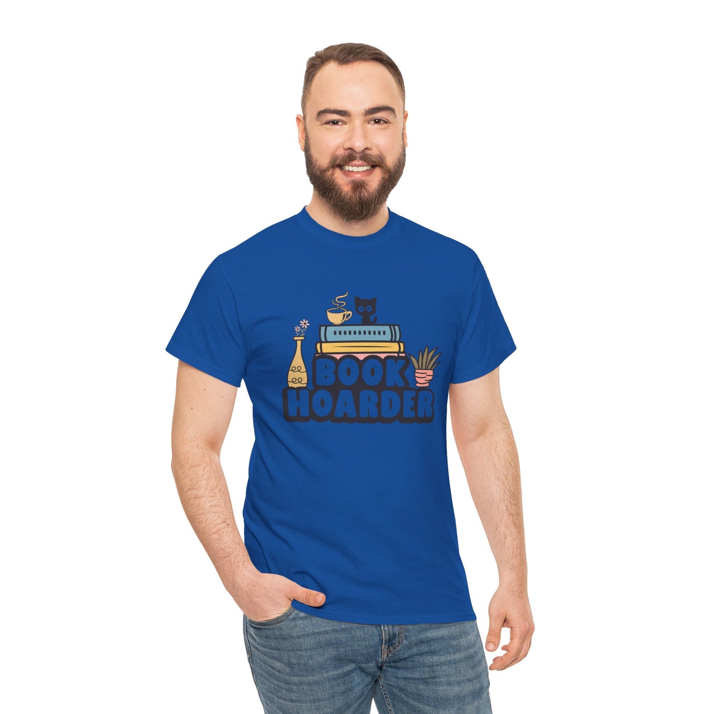 Book Hoarder Unisex Tee - Funny Cat Lover Book Lover Gift - sizes S - 5X
