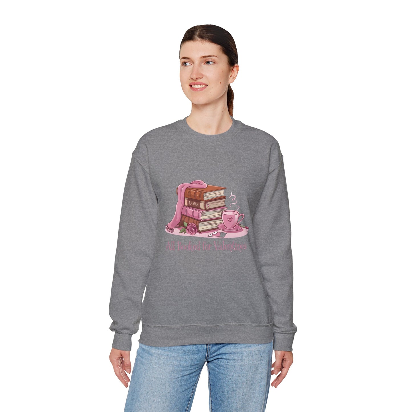 Valentine's Day Book Lover Crewneck Sweatshirt - S - 5X