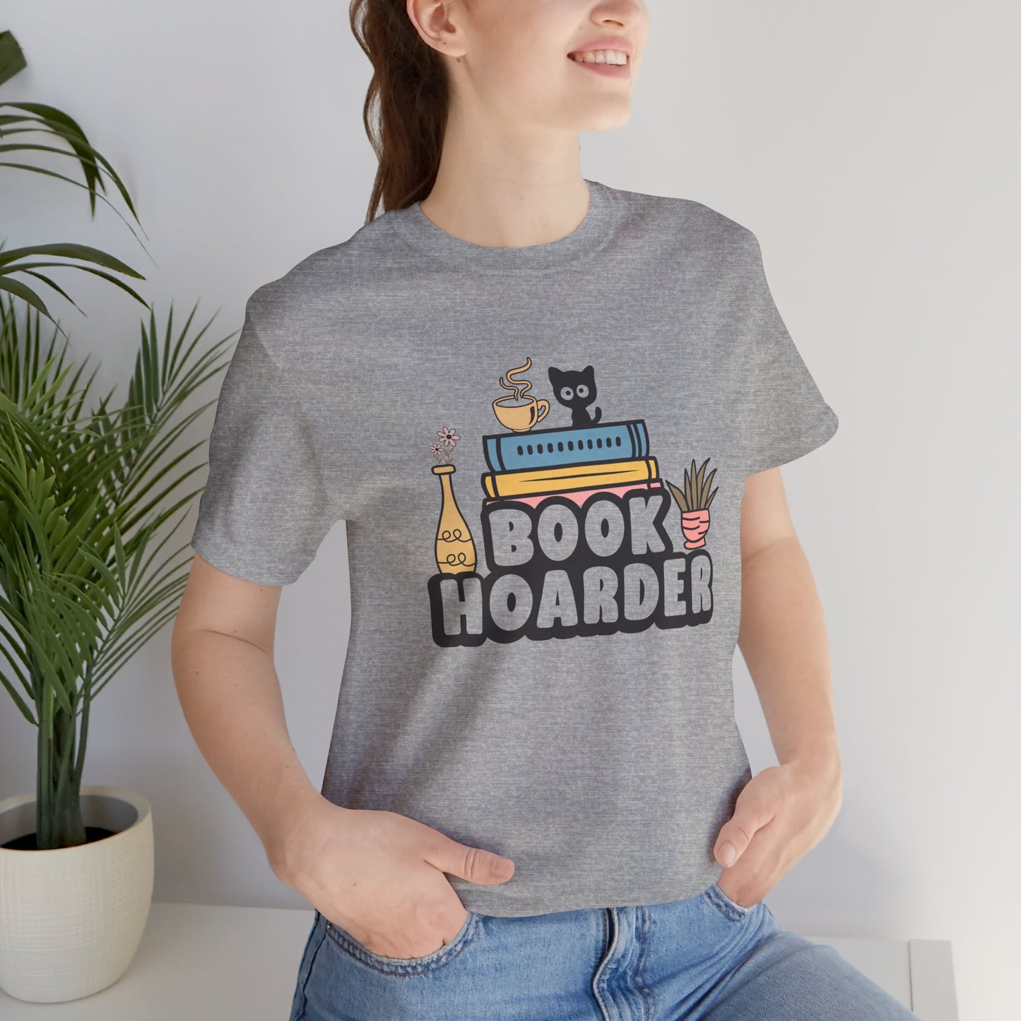 Book Hoarder Unisex Tee - Cat Lover Book Lover Funny Gift - sizes S - 3X