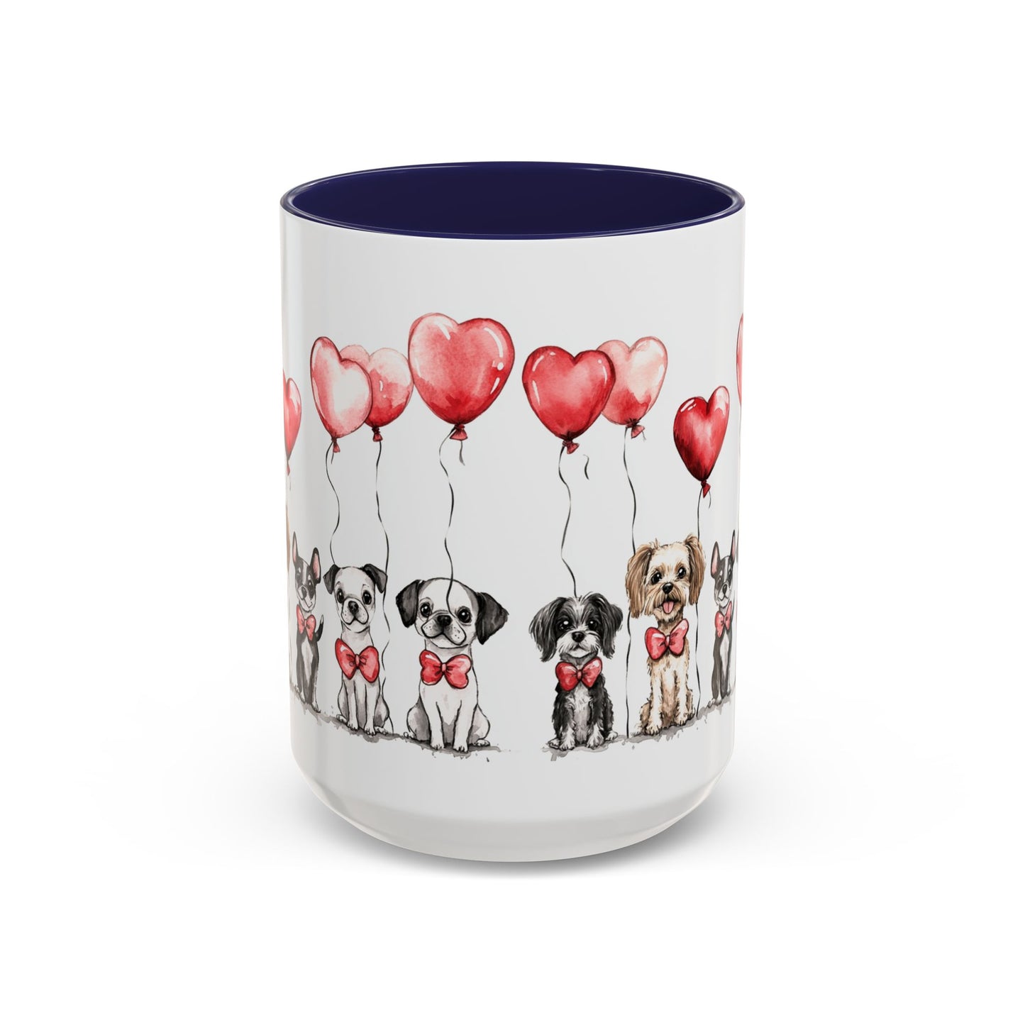Coffee Mug - Puppy Love Valentine's Day, Cute Dogs and Heart Balloons, 11oz and 15oz, Ceramic