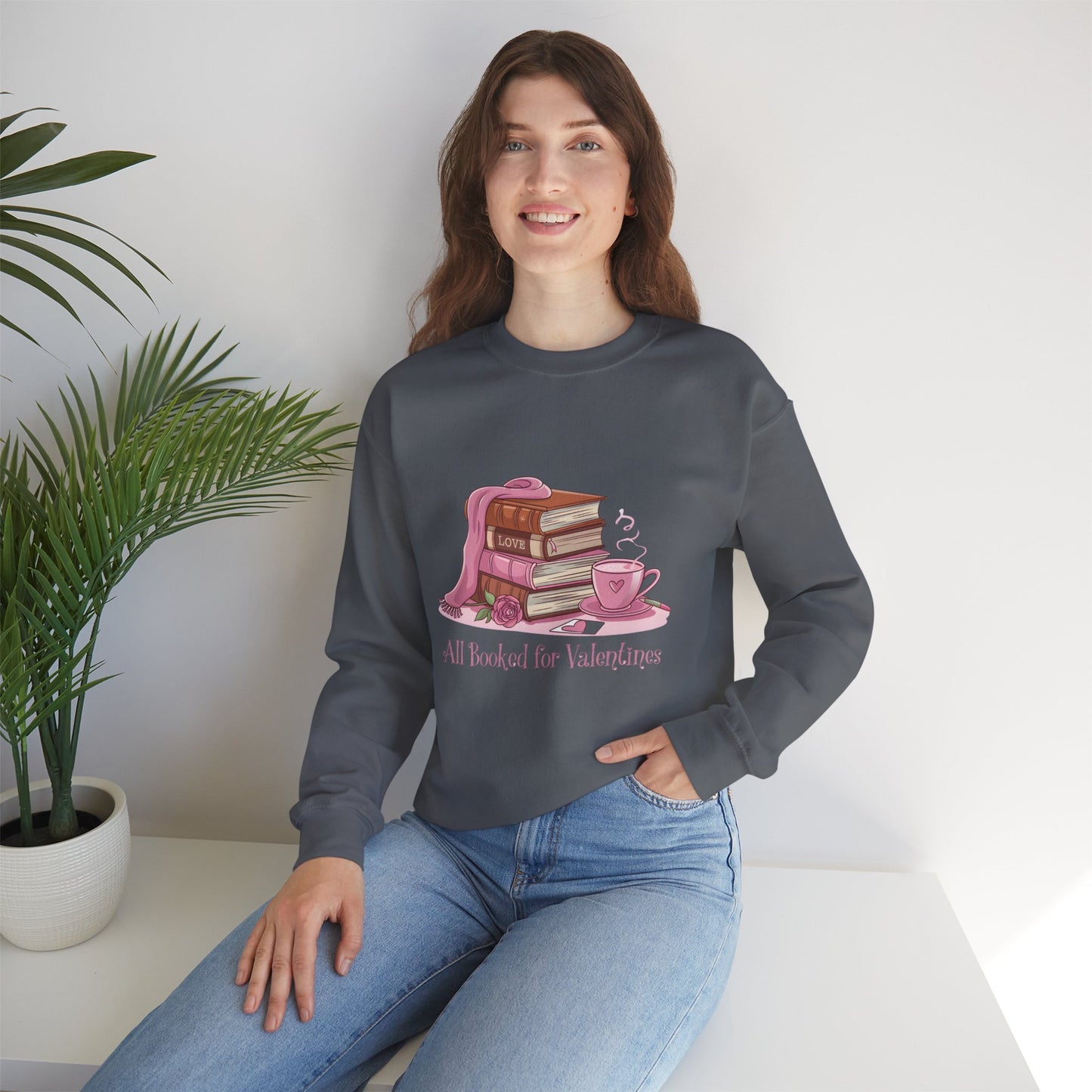 Valentine's Day Book Lover Crewneck Sweatshirt - S - 5X