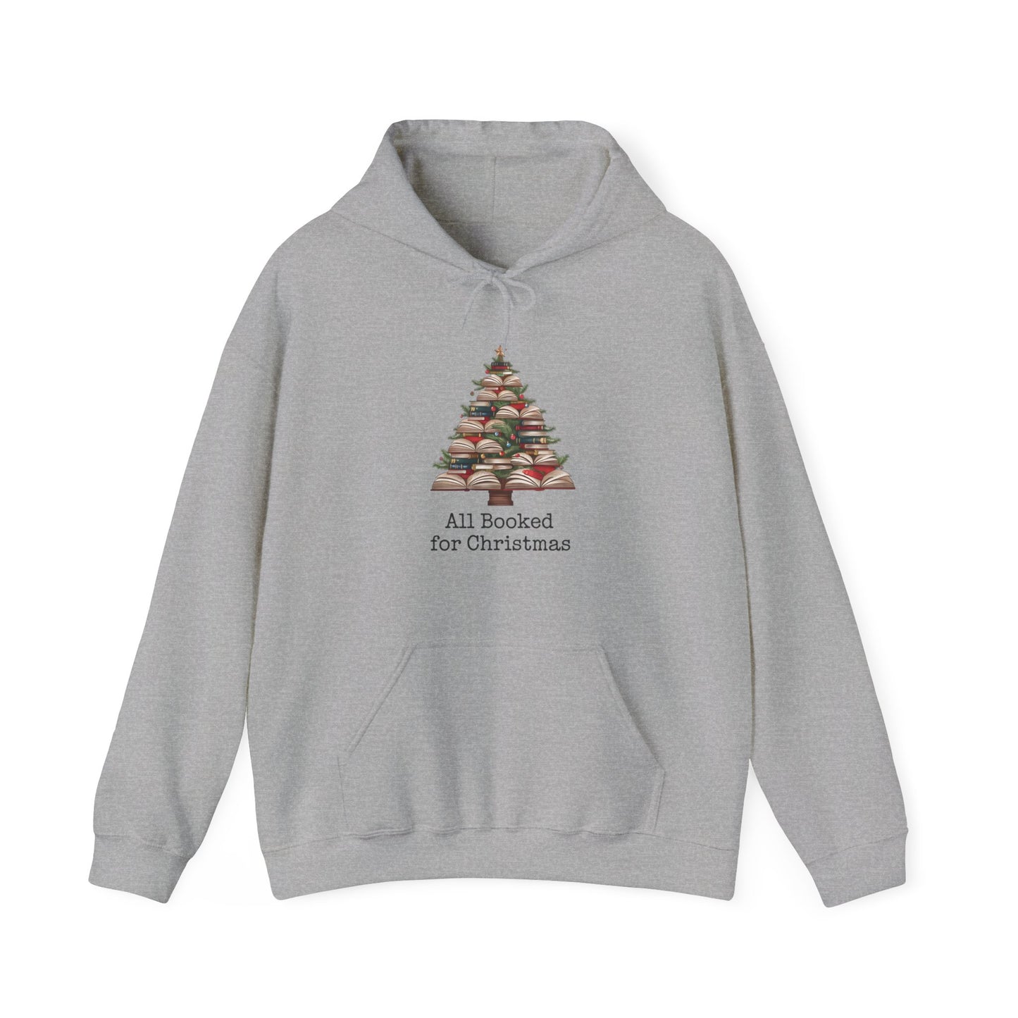 All Booked for Christmas,  Book Christmas Tree, Book Lover Unisex Heavy Blend Hooded Sweatshirt - sizes S - 5X