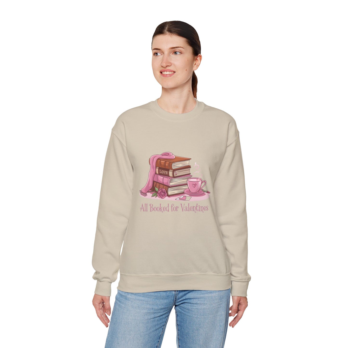 Valentine's Day Book Lover Crewneck Sweatshirt - S - 5X