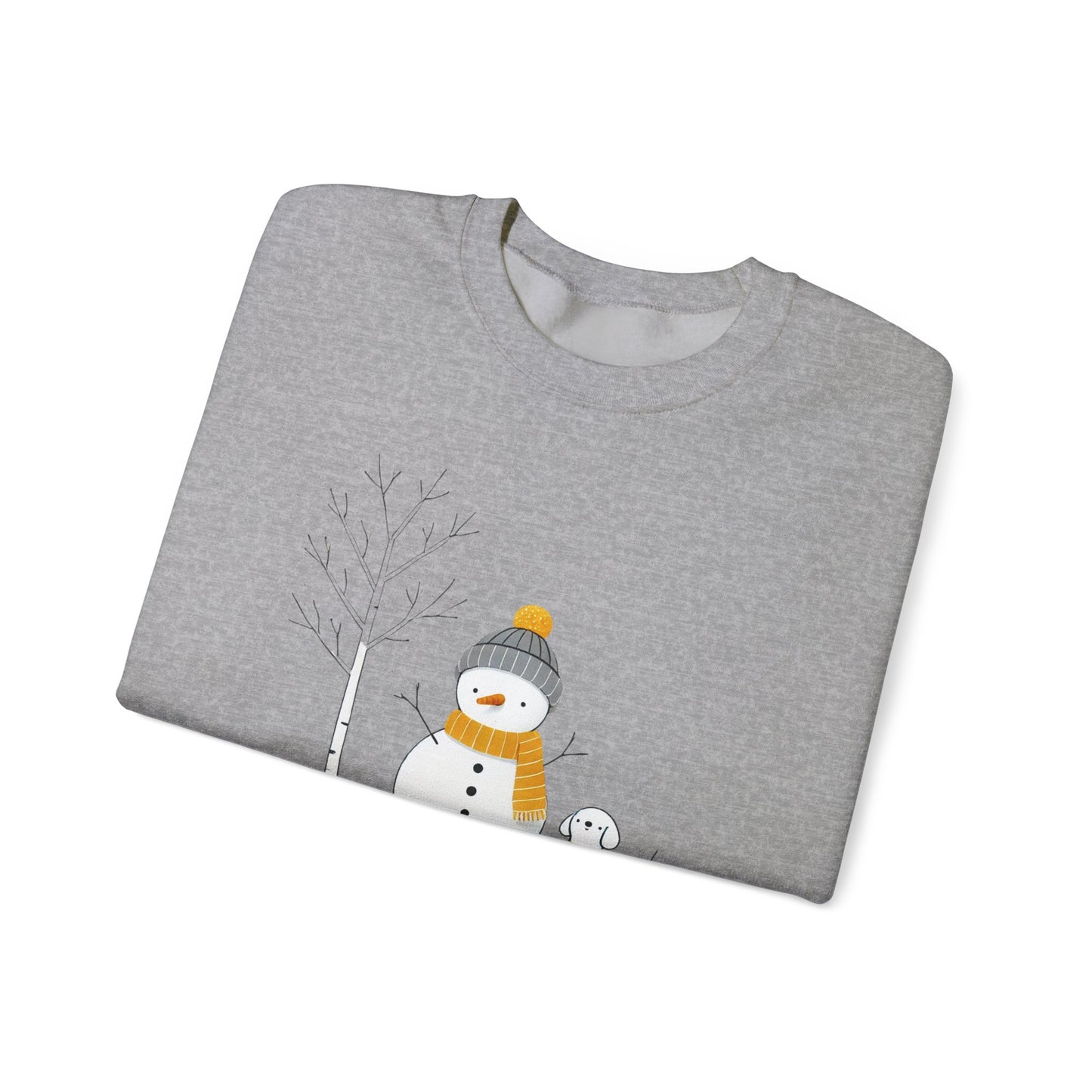 Snowman and Dog Winter Scene Unisex Heavy Blend™ Crewneck Sweatshirt - size S - 3X