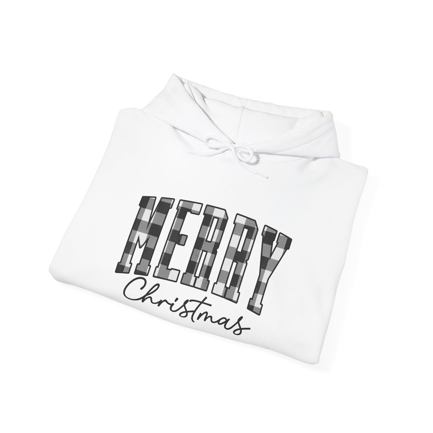 Buffalo Plaid Merry Christmas Unisex Heavy Blend™ Hooded Sweatshirt - size S - 3X