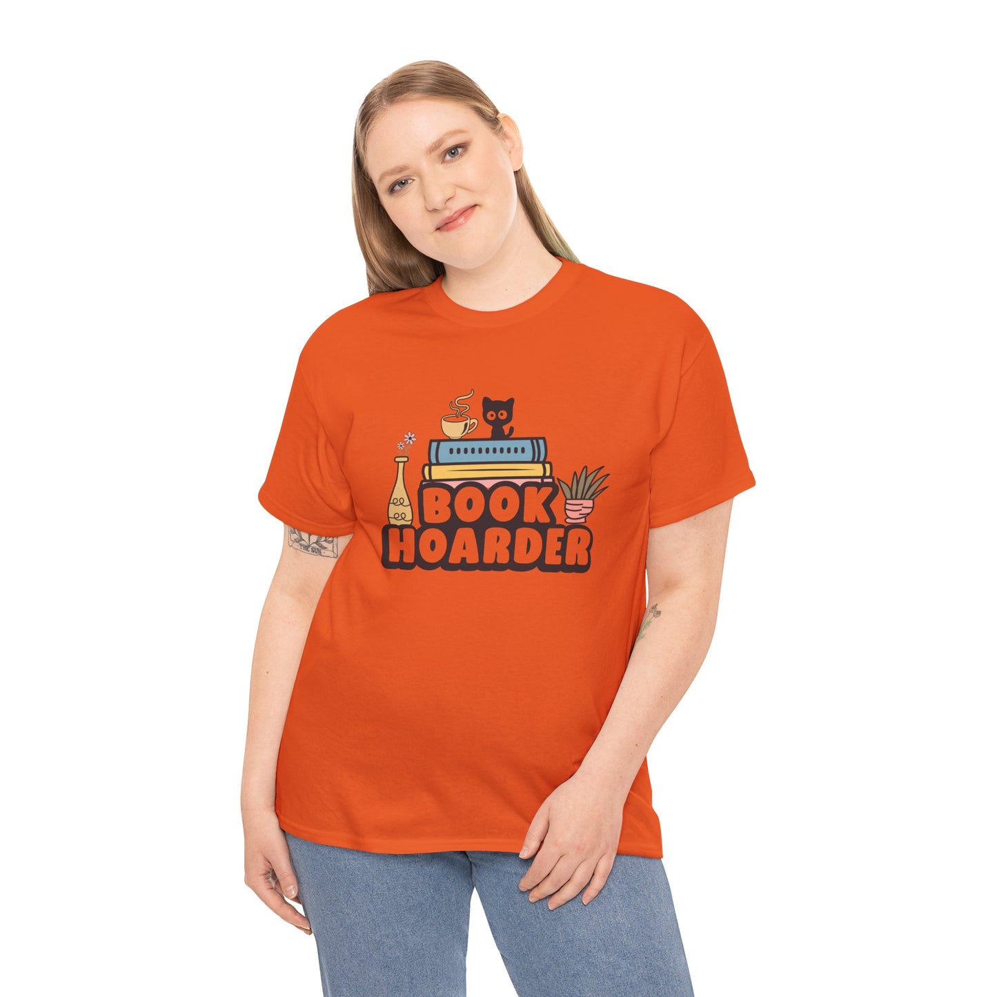 Book Hoarder Unisex Tee - Funny Cat Lover Book Lover Gift - sizes S - 5X