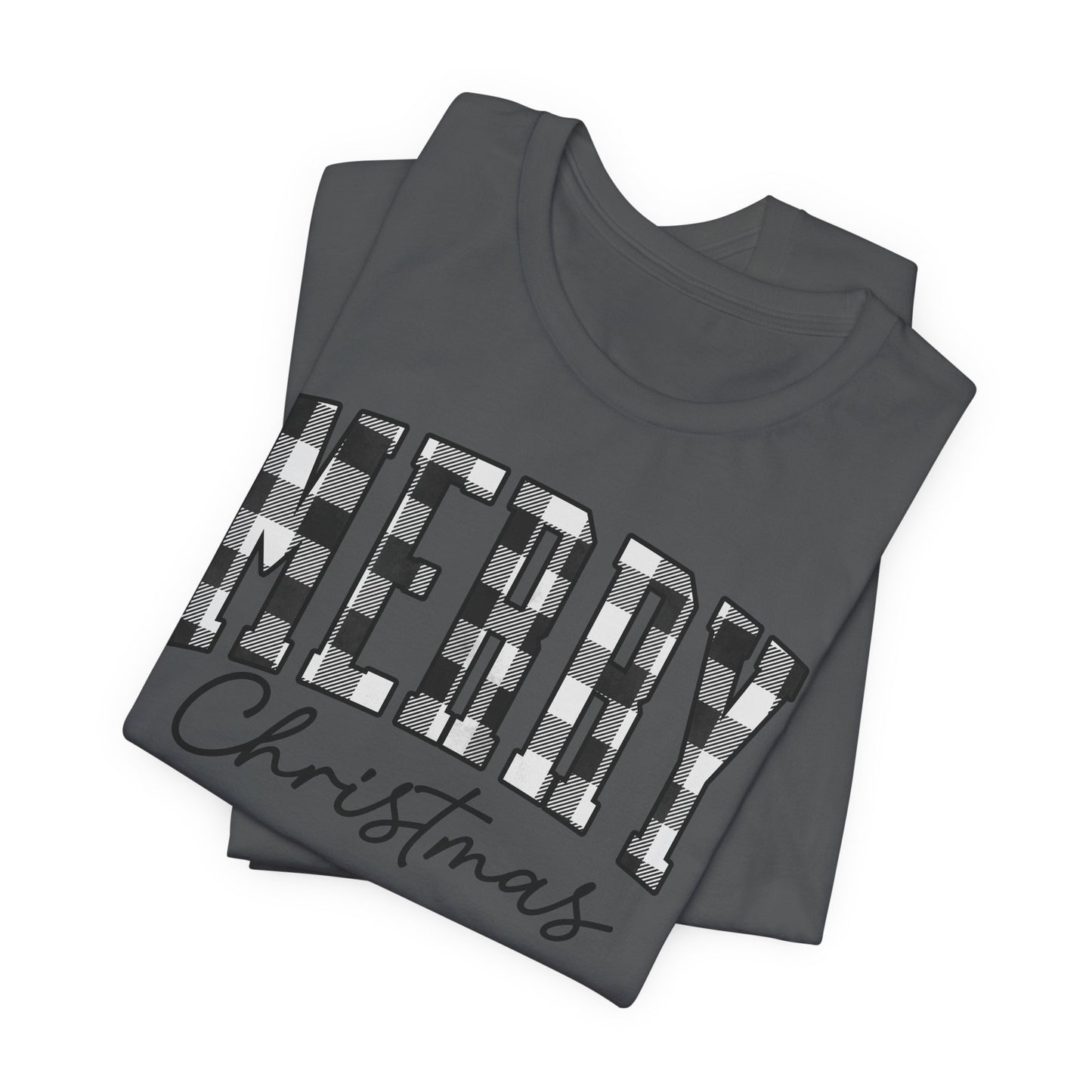 Buffalo plaid Merry Christmas Unisex Jersey Short Sleeve Tee - sizes S - 3X