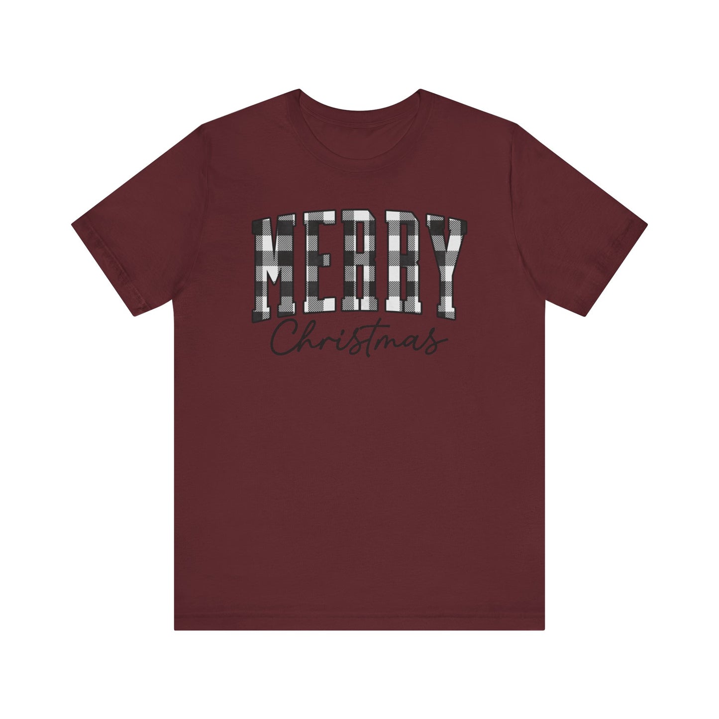 Buffalo plaid Merry Christmas Unisex Jersey Short Sleeve Tee - sizes S - 3X