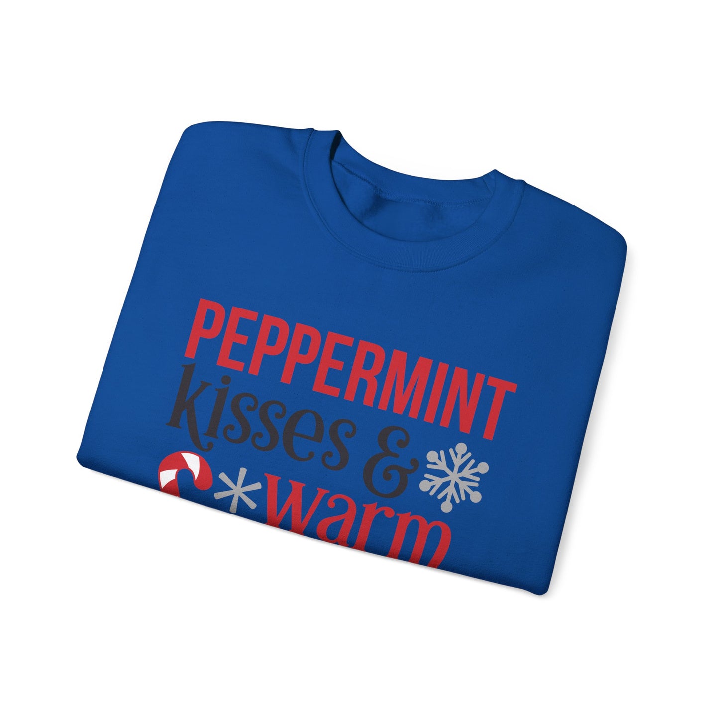 Peppermint Kisses and Warm Winter Wishes Unisex Heavy Blend™ Crewneck Sweatshirt - sizes S - 3X