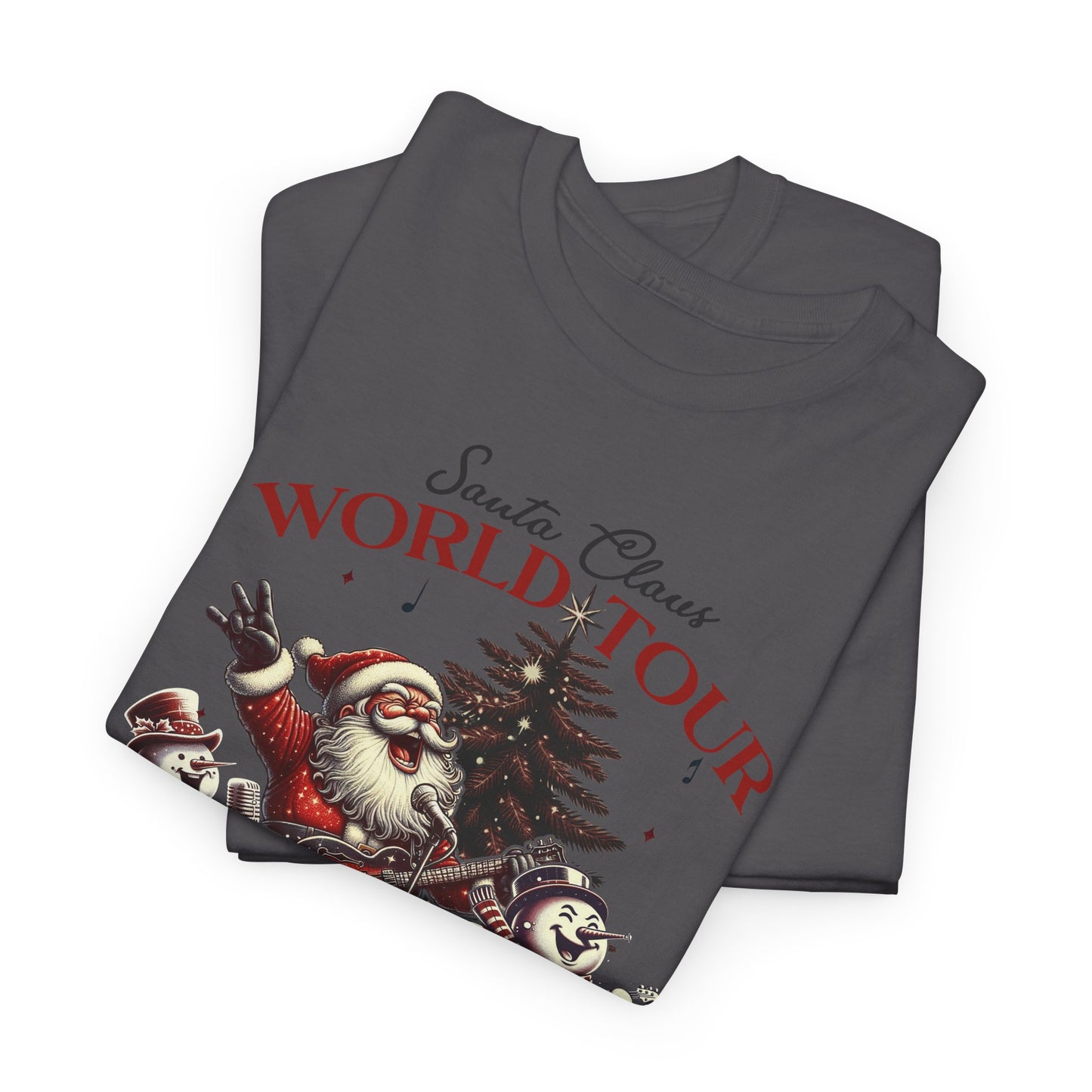 Santa Rocking around the Christmas Tree Unisex Heavy Cotton T-shirt - size S - 5X