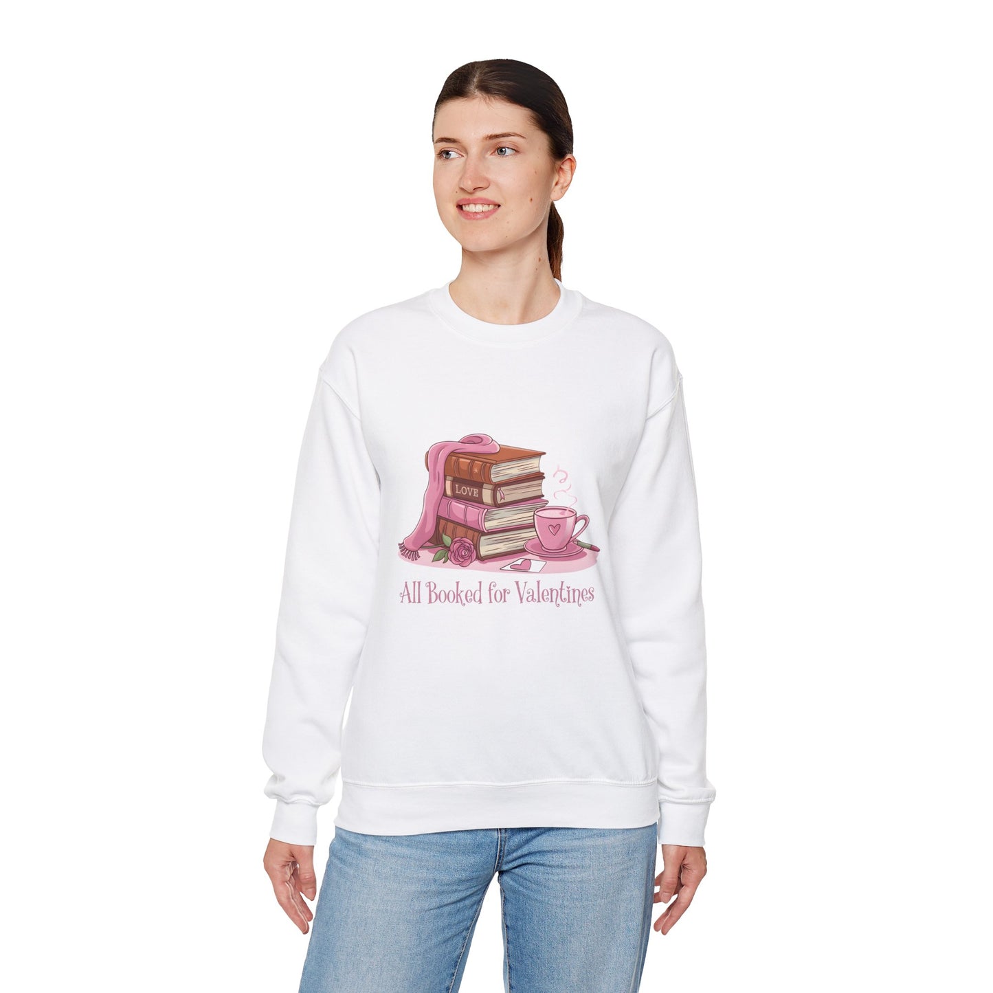Valentine's Day Book Lover Crewneck Sweatshirt - S - 5X