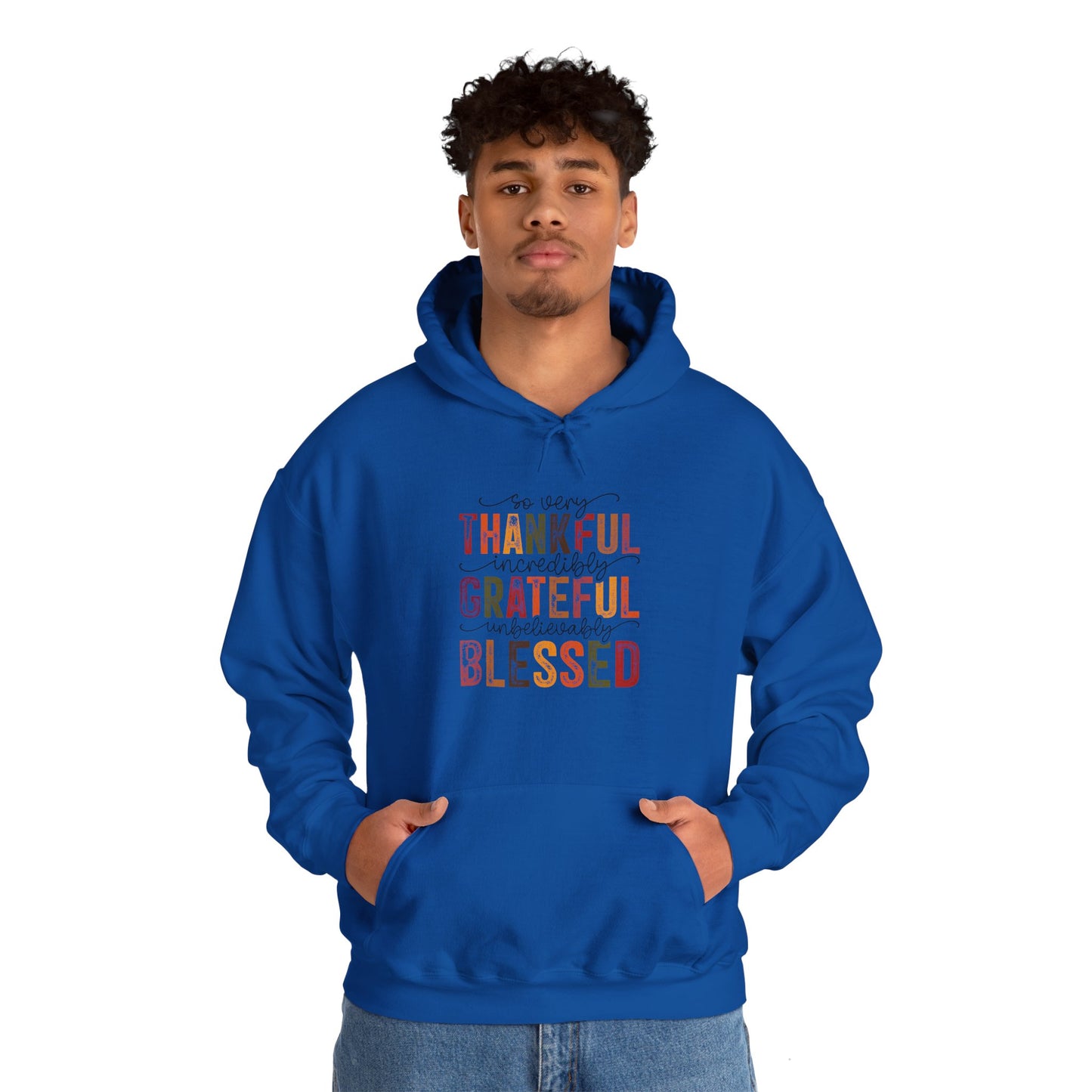 Thankful, Grateful, Blessed, Unisex Heavy Blend Hooded Sweatshirt