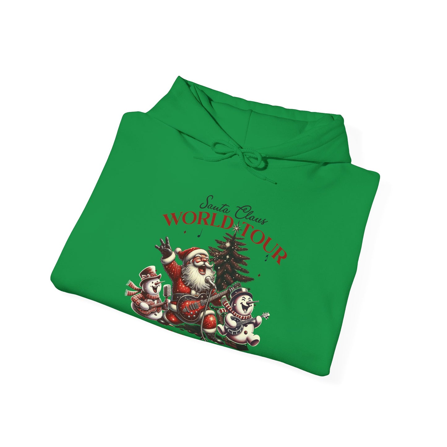Santa Rocking Around the Christmas Tree Unisex Heavy Blend™ Hooded Sweatshirt - sizes S -3X