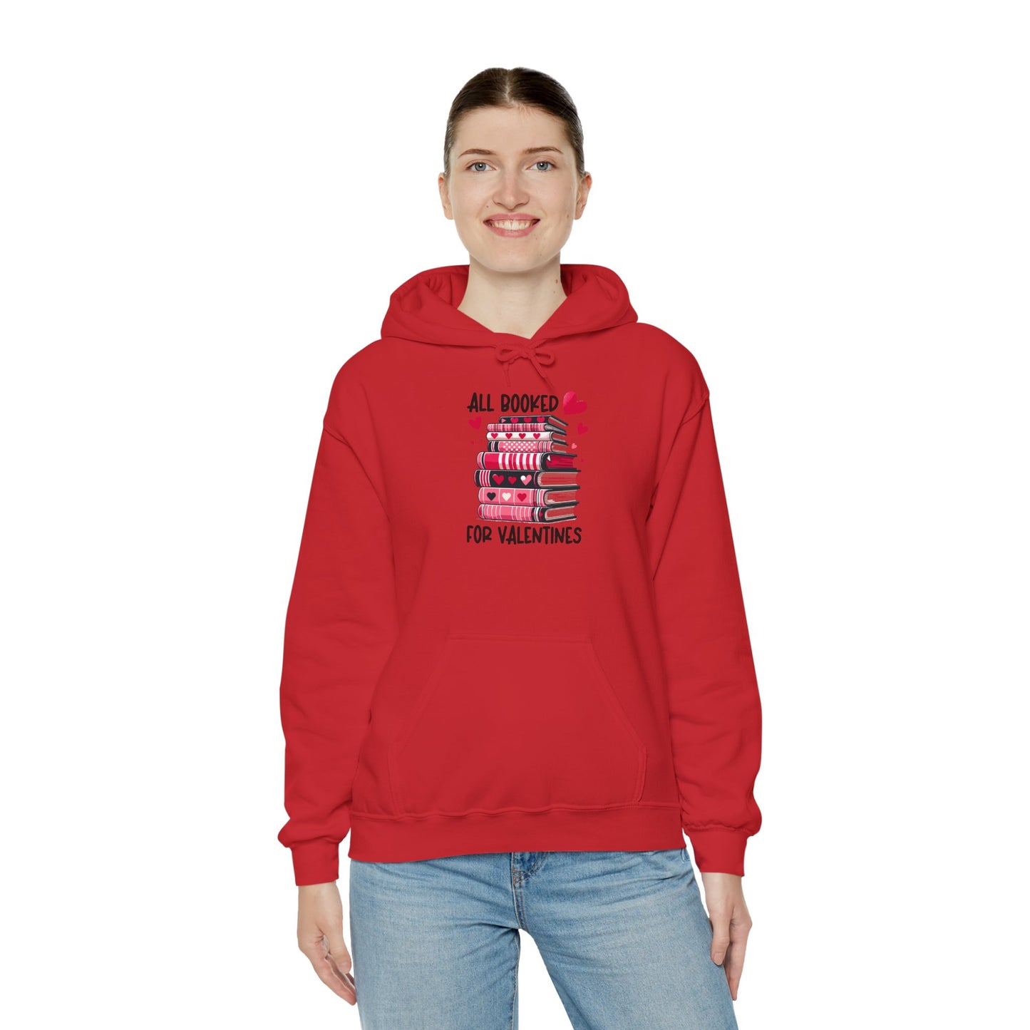 Valentine's Day All Booked Unisex Hooded Sweatshirt - sizes s - 5X