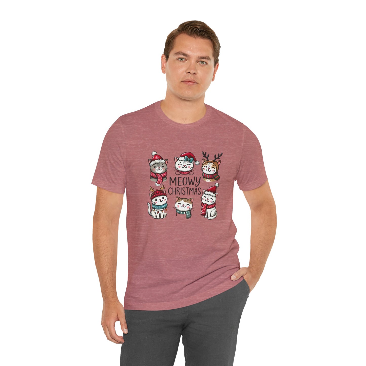 Meowy Christmas Unisex Jersey Short Sleeve Tee - size S - 3X