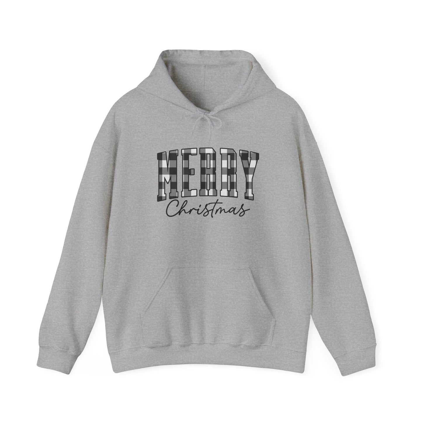 Buffalo Plaid Merry Christmas Unisex Heavy Blend™ Hooded Sweatshirt - size S - 3X