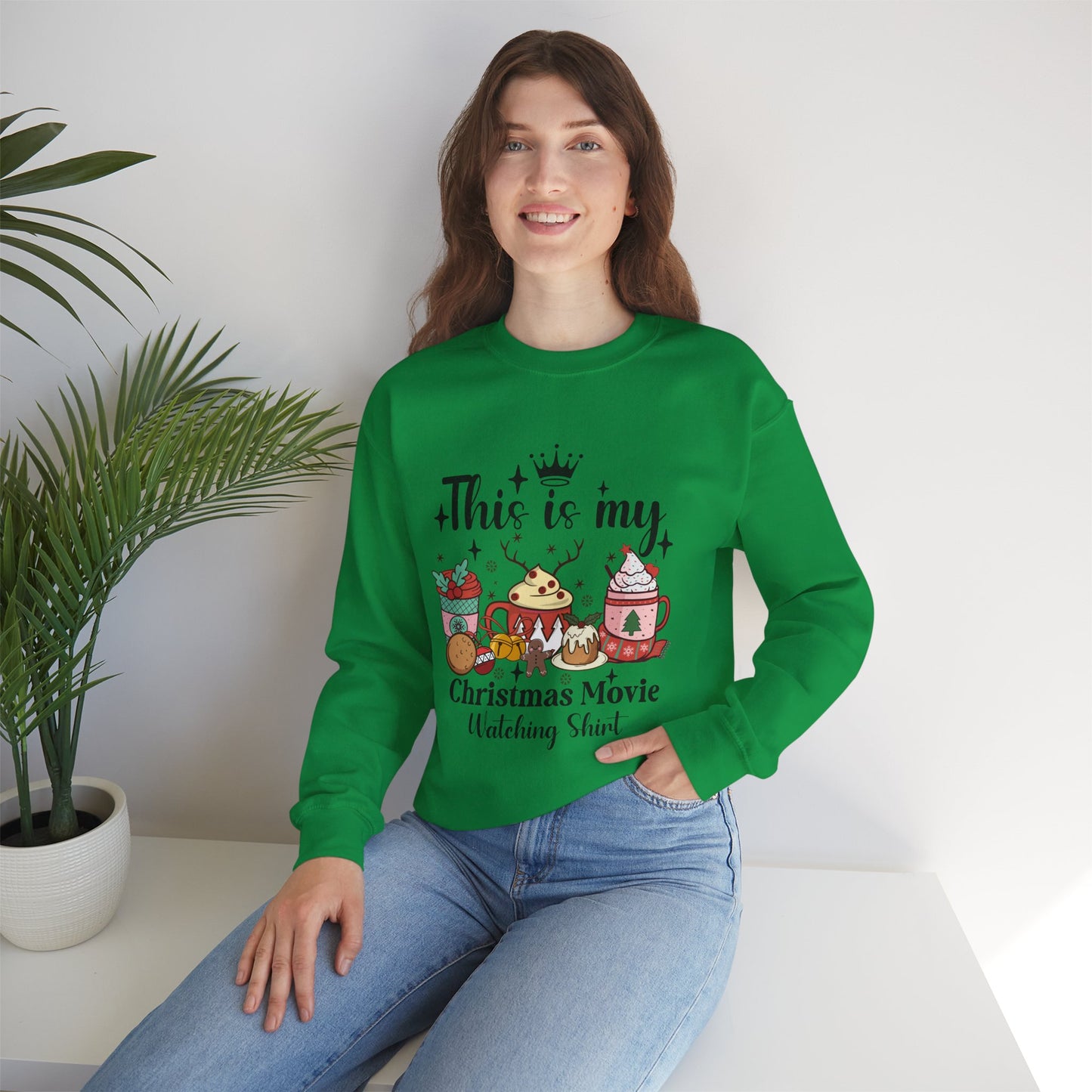 This is my Christmas movie watching shirt Unisex Heavy Blend™ Crewneck Sweatshirt - S - 5X sizes