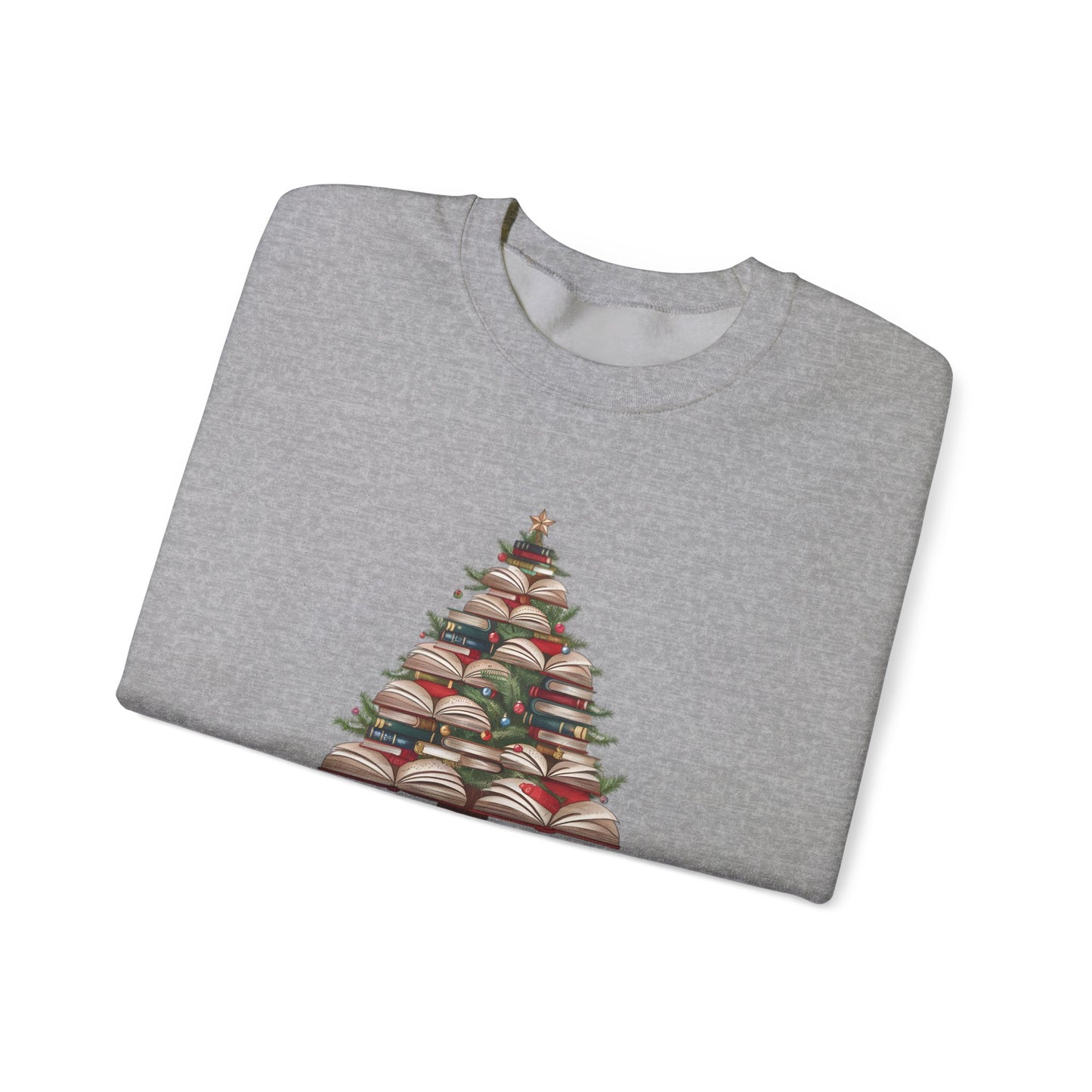 All Booked for Christmas, Book Christmas tree, Unisex Heavy Blend Crewneck Sweatshirt - sizes S - 3X