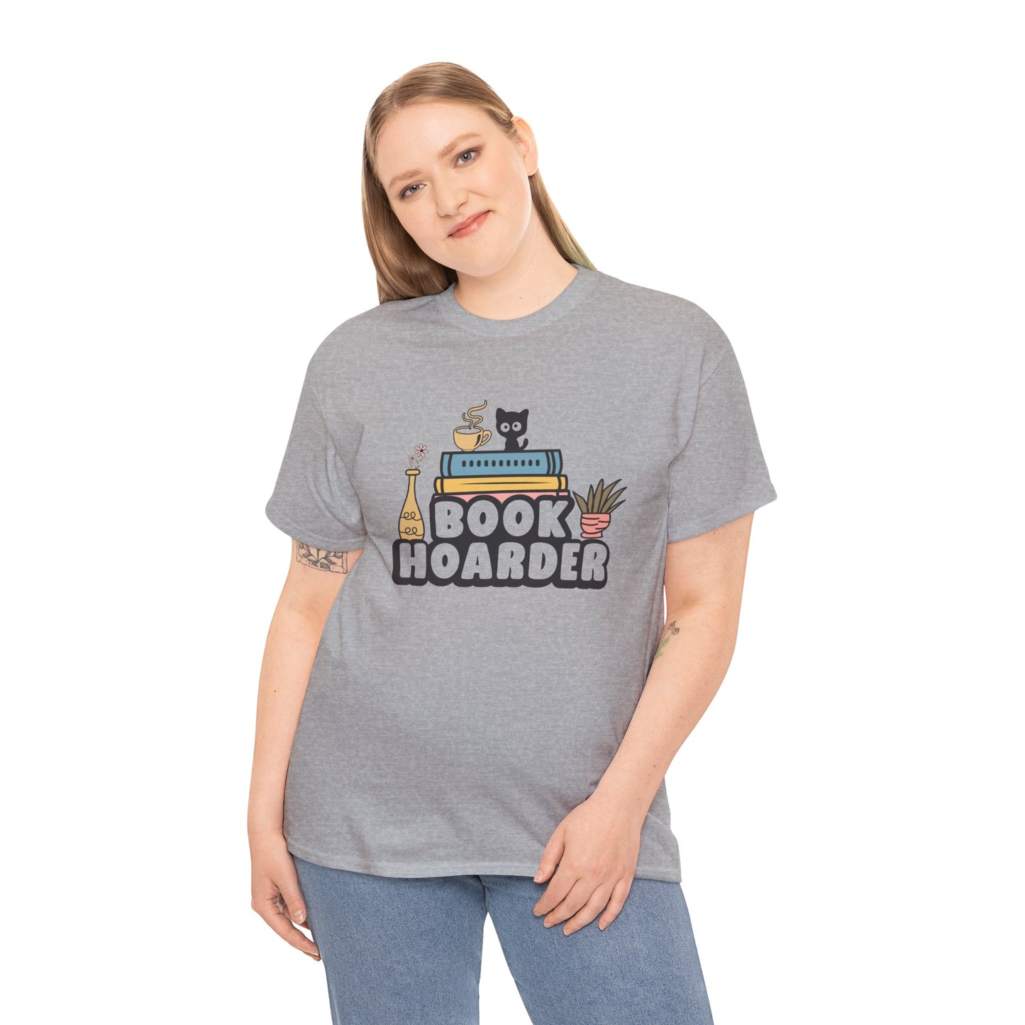 Book Hoarder Unisex Tee - Funny Cat Lover Book Lover Gift - sizes S - 5X