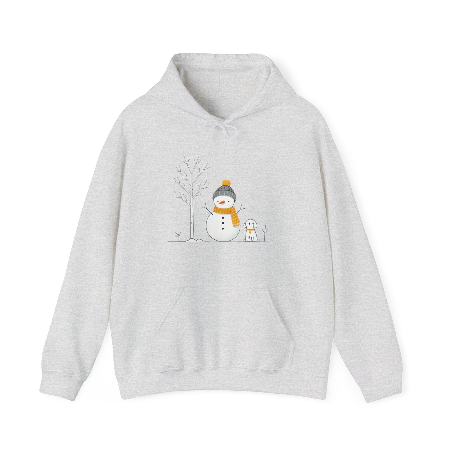 Snowman and dog winter scene Unisex Heavy Blend™ Hooded Sweatshirt - sizes S - 3X