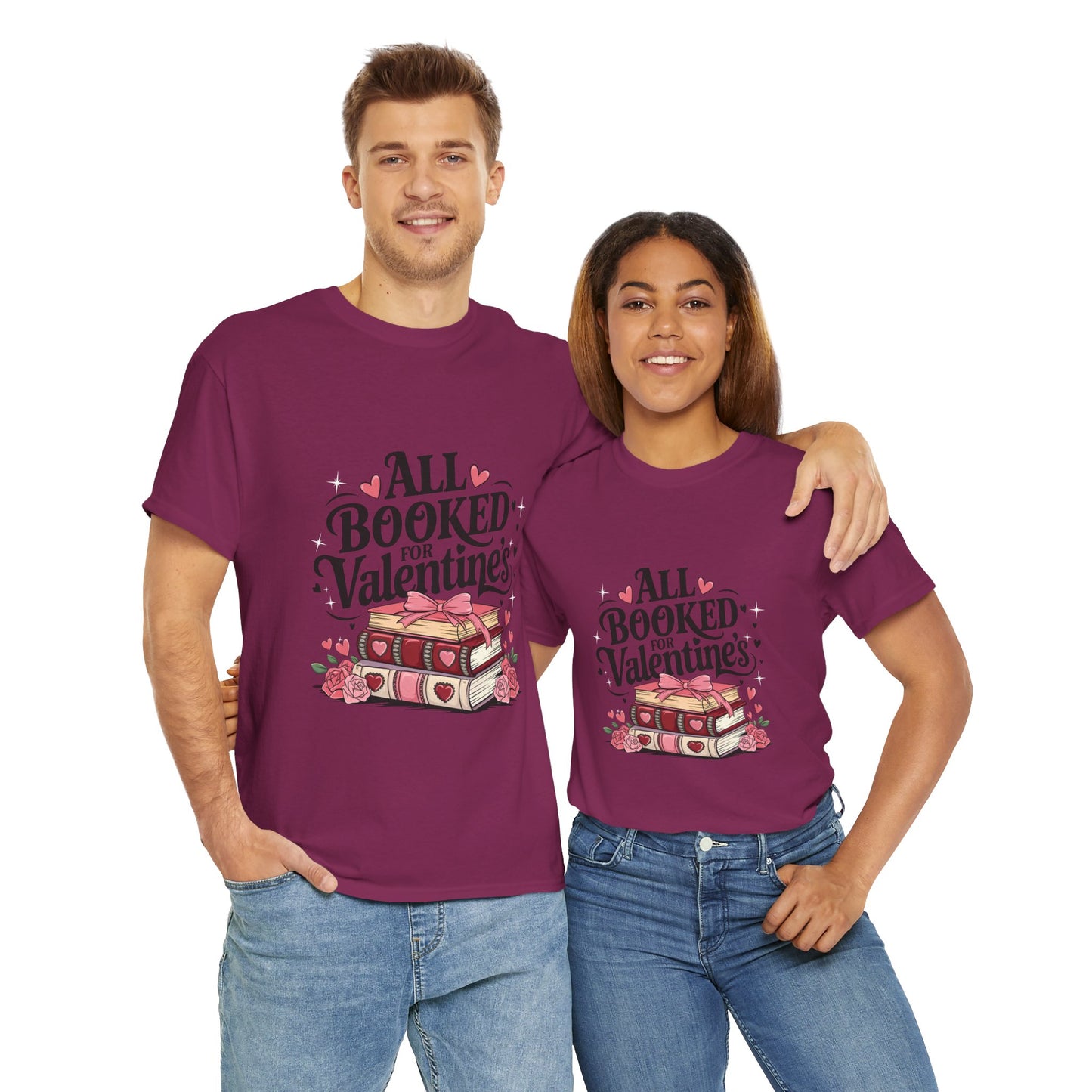Valentine's Day Book Lover Unisex Tee - sizes S - 5X