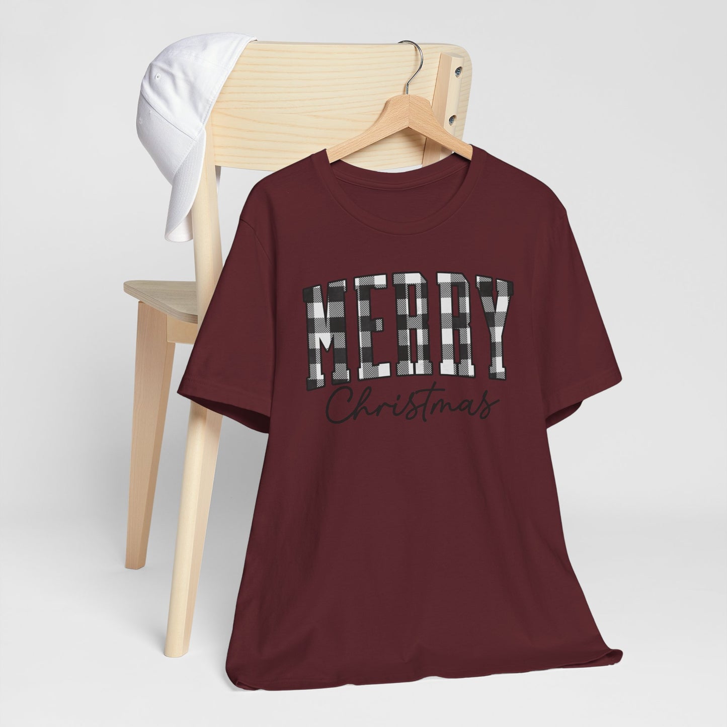 Buffalo plaid Merry Christmas Unisex Jersey Short Sleeve Tee - sizes S - 3X