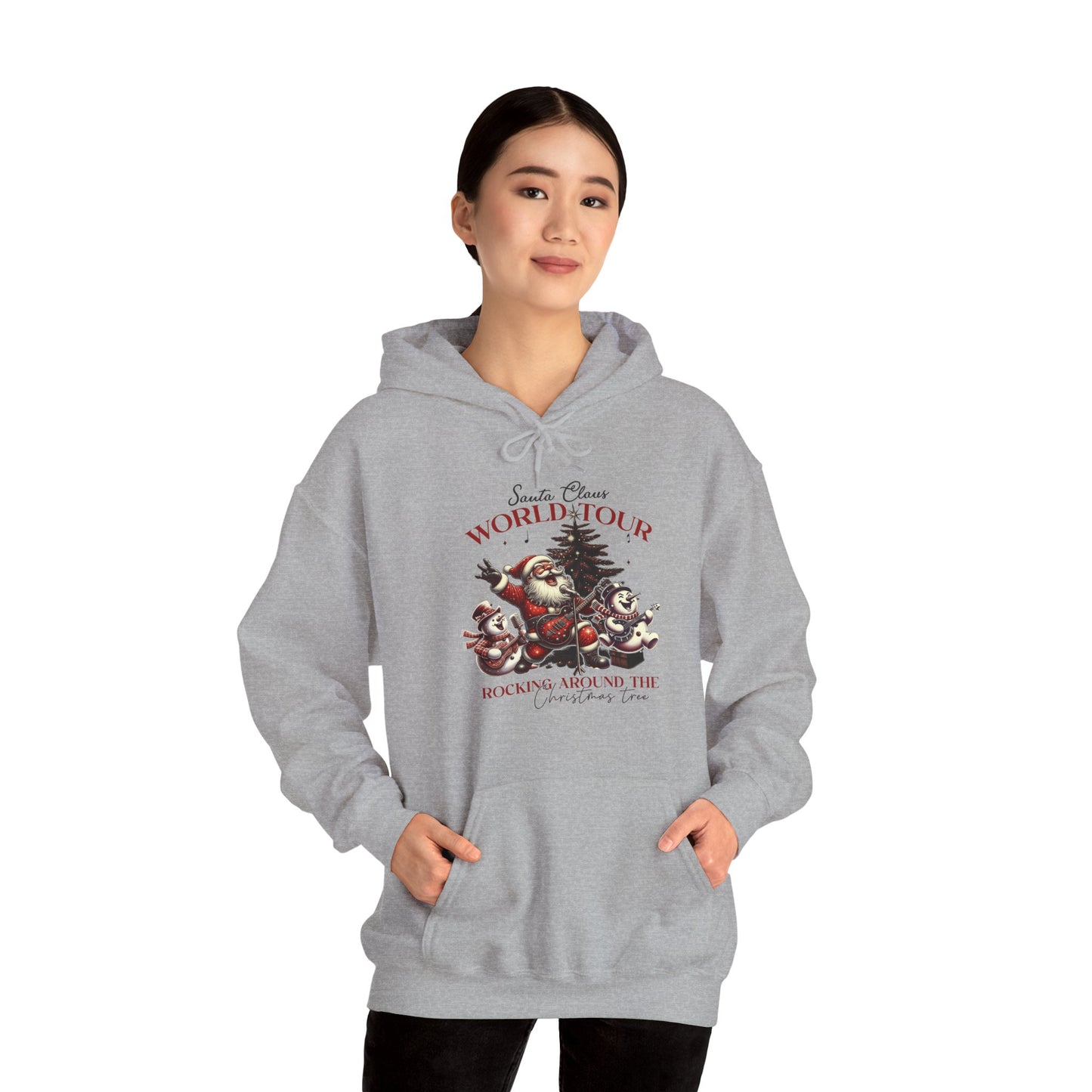 Santa Rocking around the Christmas Tree Unisex Heavy Blend™ Hooded Sweatshirt - sizes S - 5X