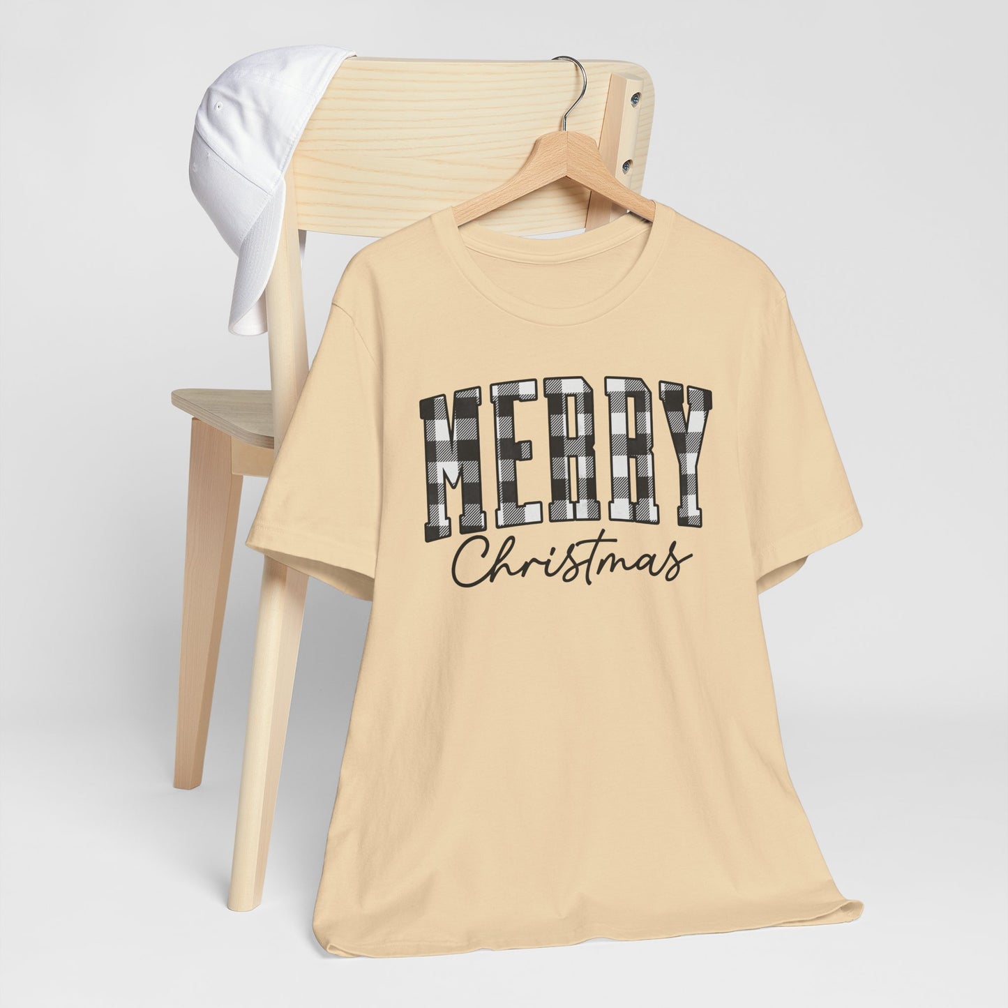Buffalo plaid Merry Christmas Unisex Jersey Short Sleeve Tee - sizes S - 3X