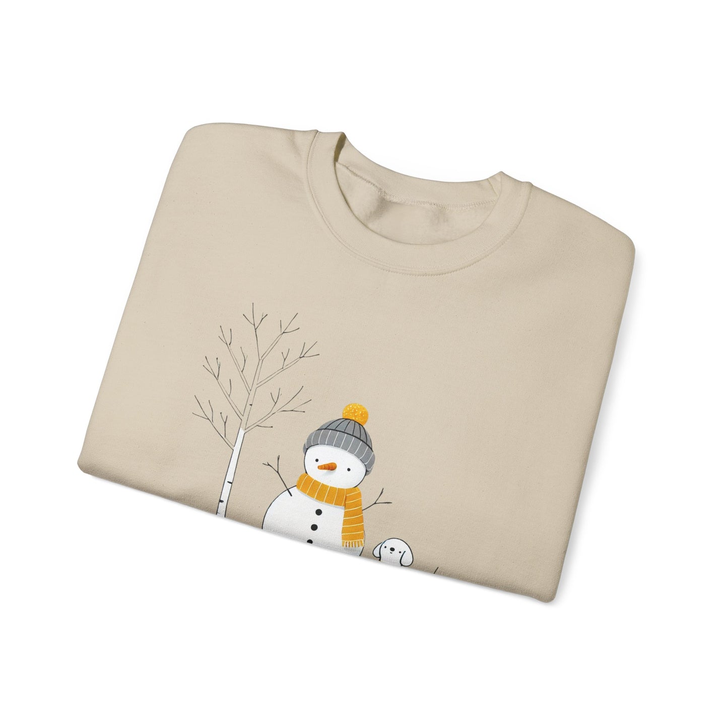 Snowman and Dog Winter Scene Unisex Heavy Blend™ Crewneck Sweatshirt - size S - 3X