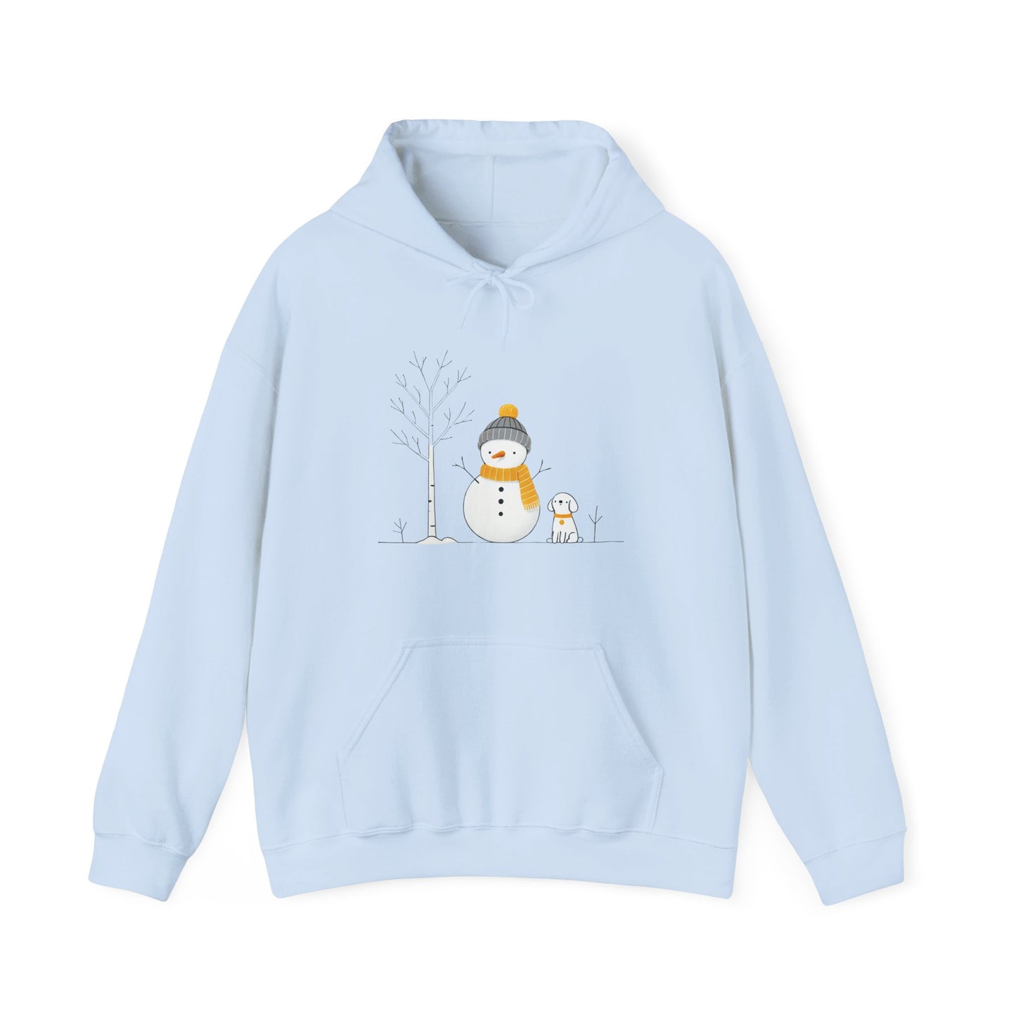 Snowman and dog winter scene Unisex Heavy Blend™ Hooded Sweatshirt - sizes S - 3X