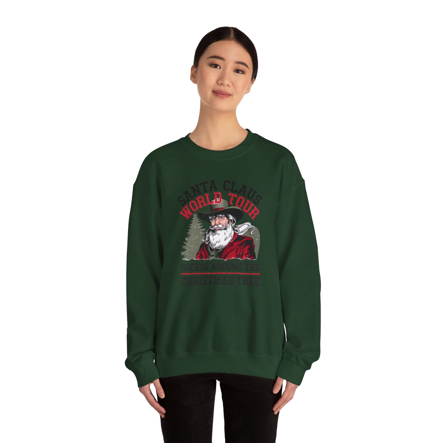 Santa Claus World Tour Unisex Heavy Blend™ Crewneck Sweatshirt - sizes S - 3X - Rocking around the Christmas Tree