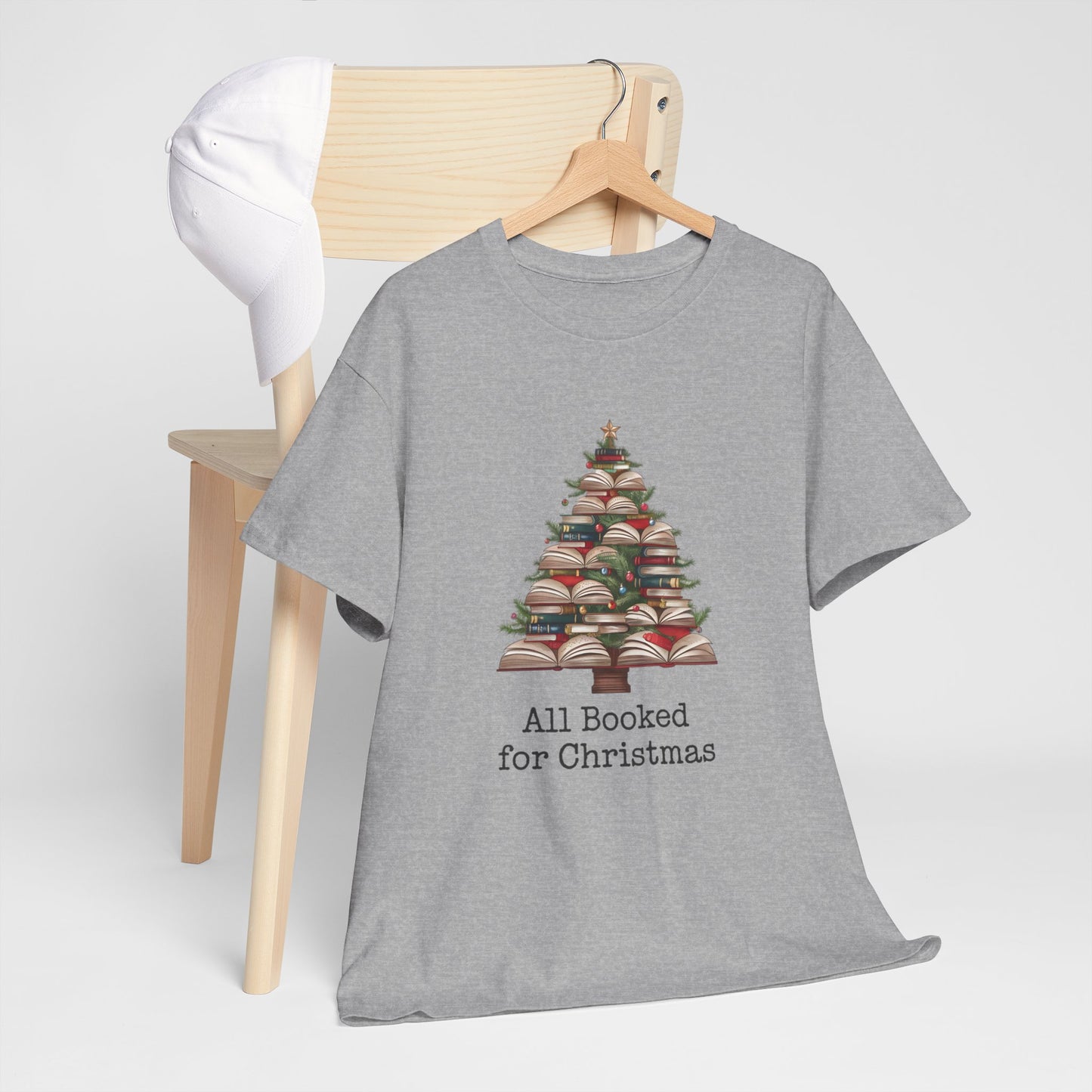 All Booked for Christmas, Book Christmas Tree T-shirt - sizes S - 5X