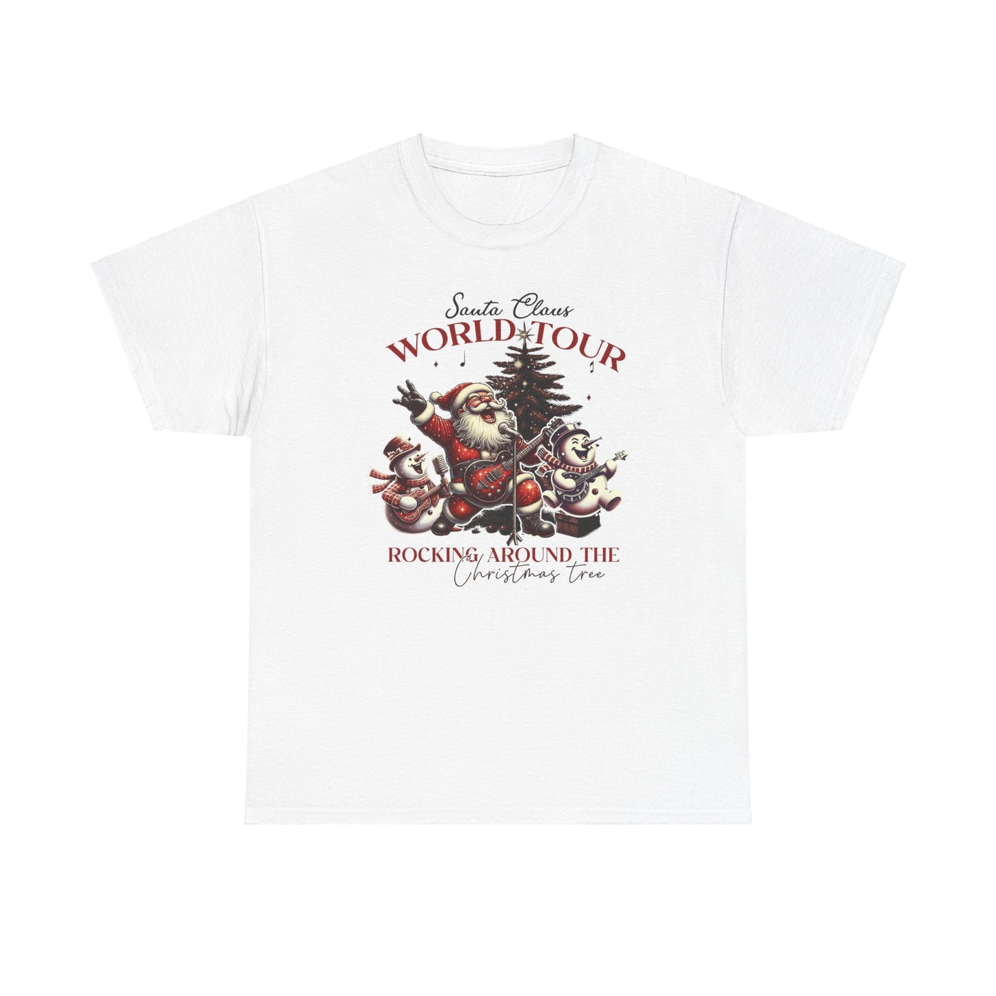 Santa Rocking around the Christmas Tree Unisex Heavy Cotton T-shirt - size S - 5X