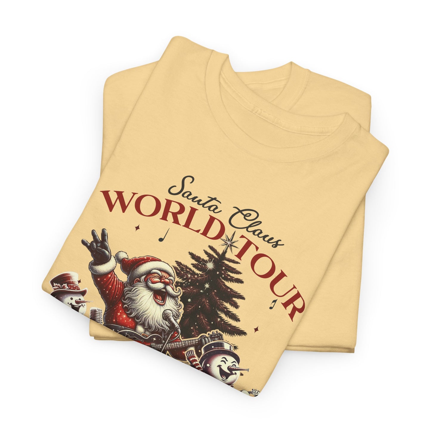 Santa Rocking around the Christmas Tree Unisex Heavy Cotton T-shirt - size S - 5X
