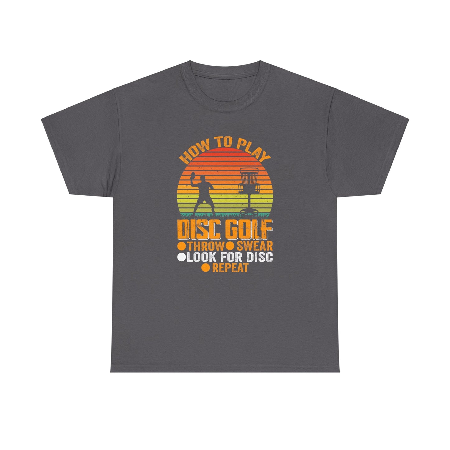 Disc Golf Unisex Heavy Cotton Tee - How to Play Instructions Funny Design - sizes S - 5X