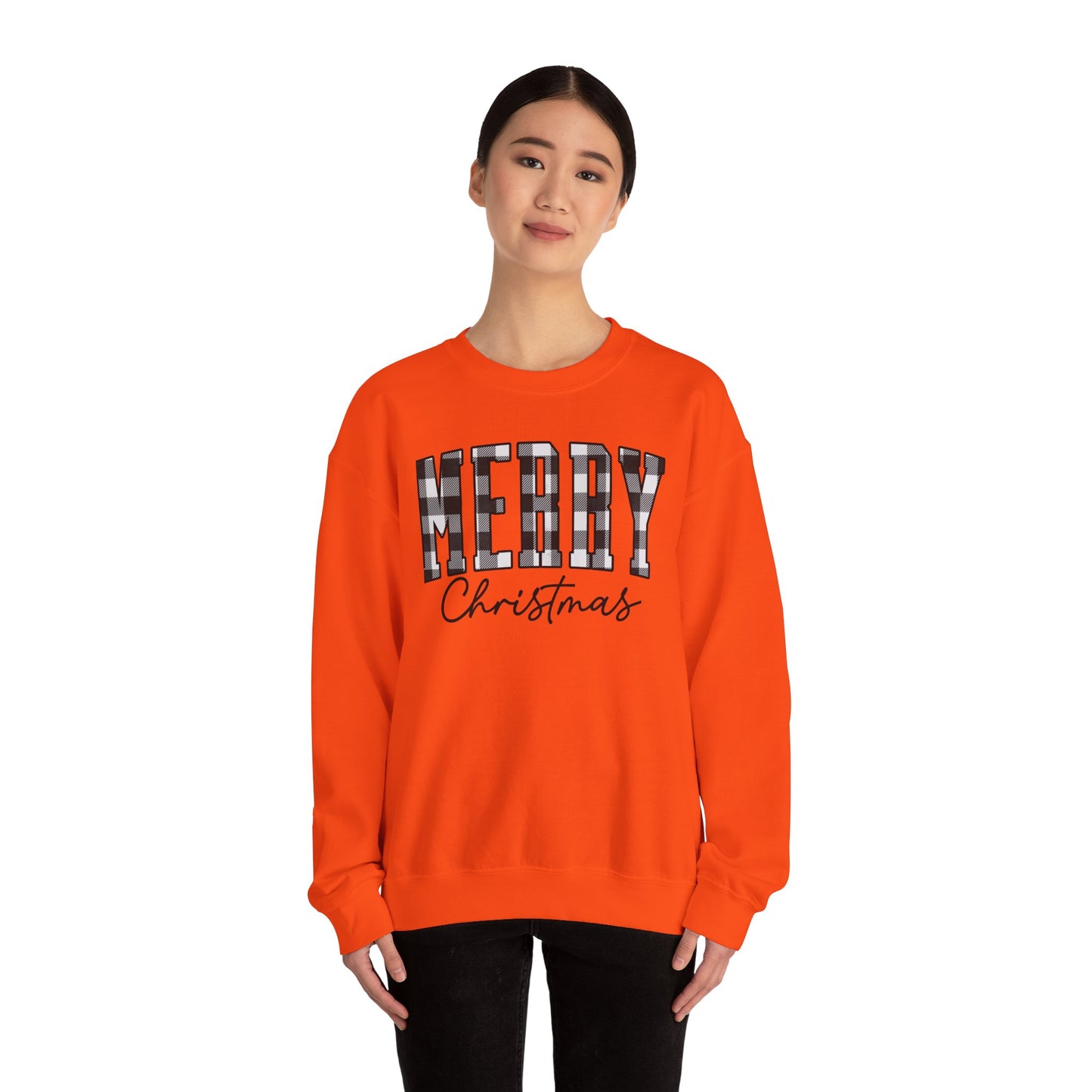 Buffalo Plaid Merry Christmas Unisex Heavy Blend™ Crewneck Sweatshirt - sizes S - 3X