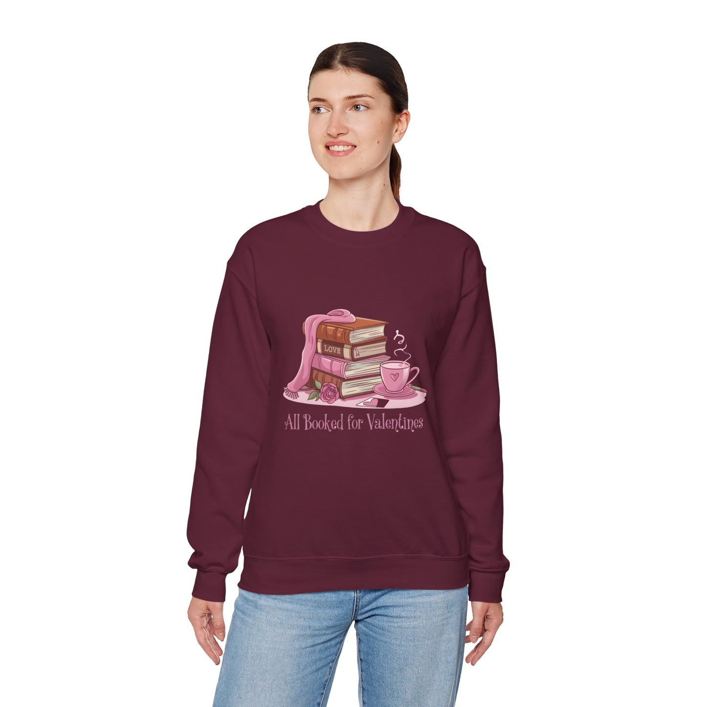 Valentine's Day Book Lover Crewneck Sweatshirt - S - 5X
