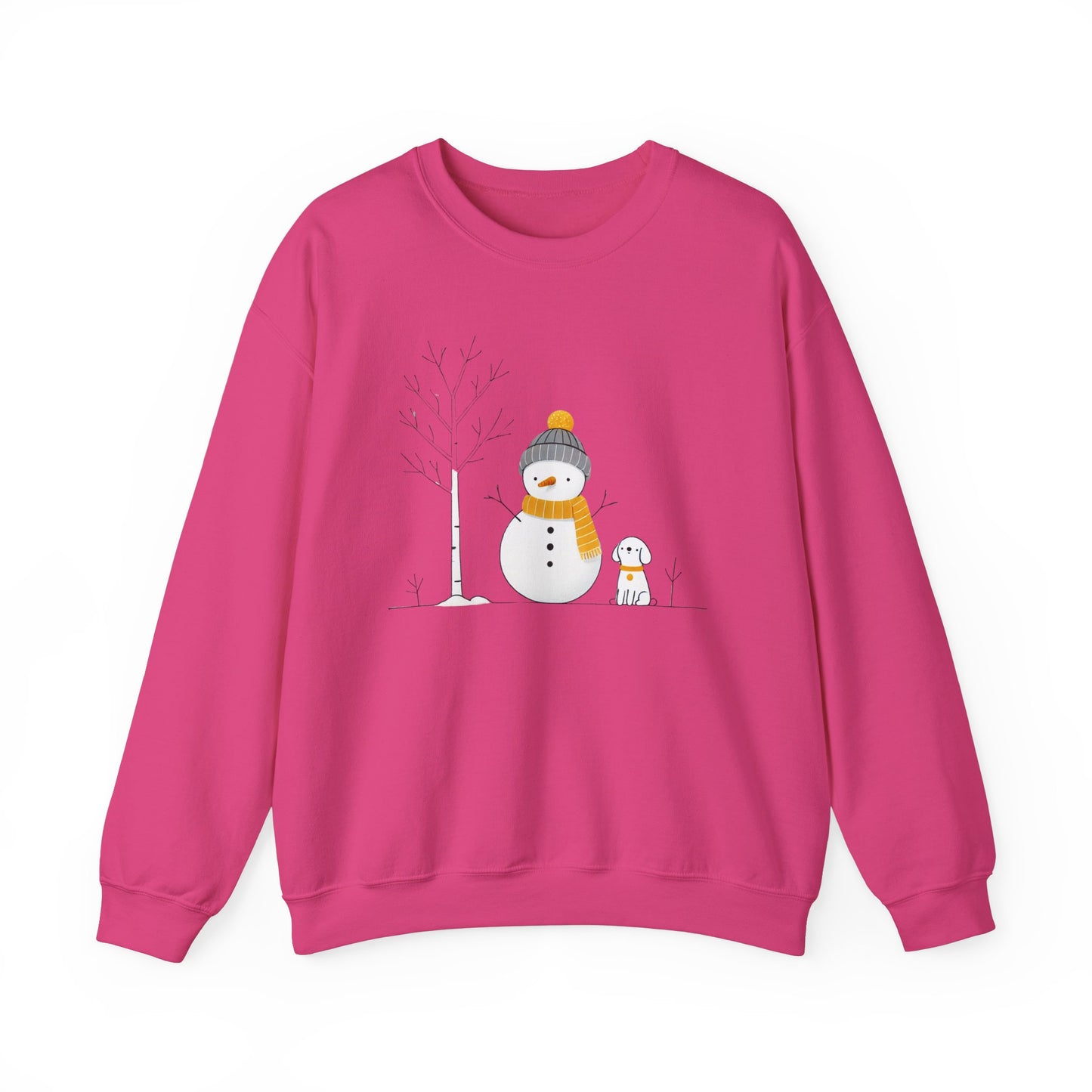 Snowman and Dog Winter Scene Unisex Heavy Blend™ Crewneck Sweatshirt - size S - 3X