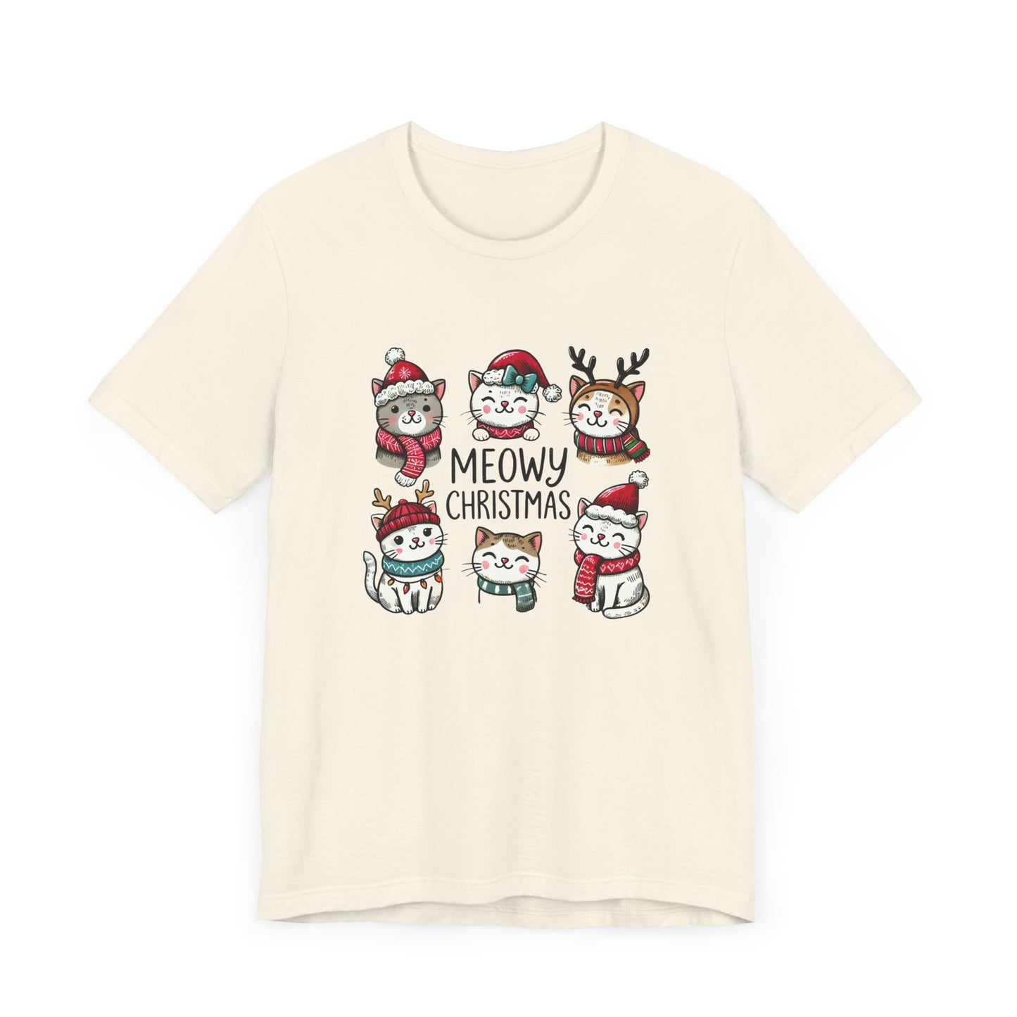 Meowy Christmas Unisex Jersey Short Sleeve Tee - size S - 3X