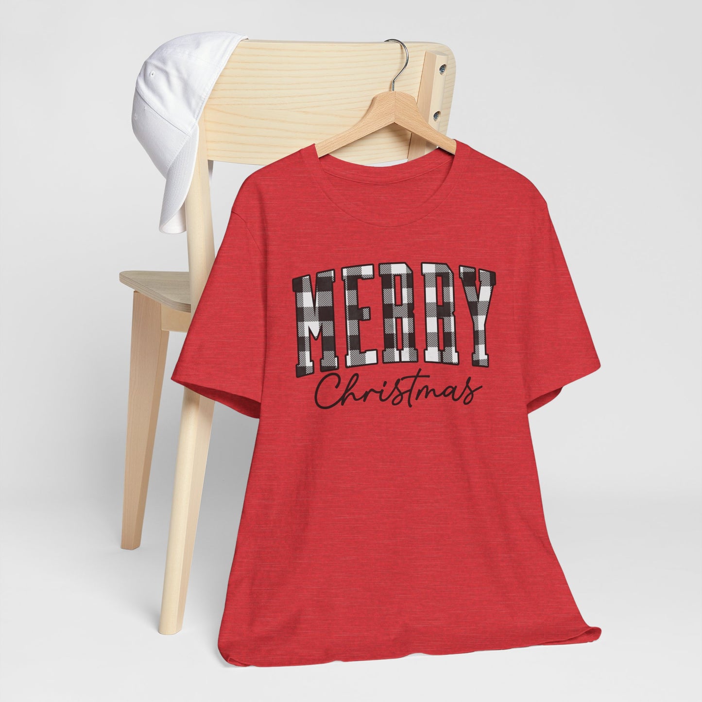 Buffalo plaid Merry Christmas Unisex Jersey Short Sleeve Tee - sizes S - 3X