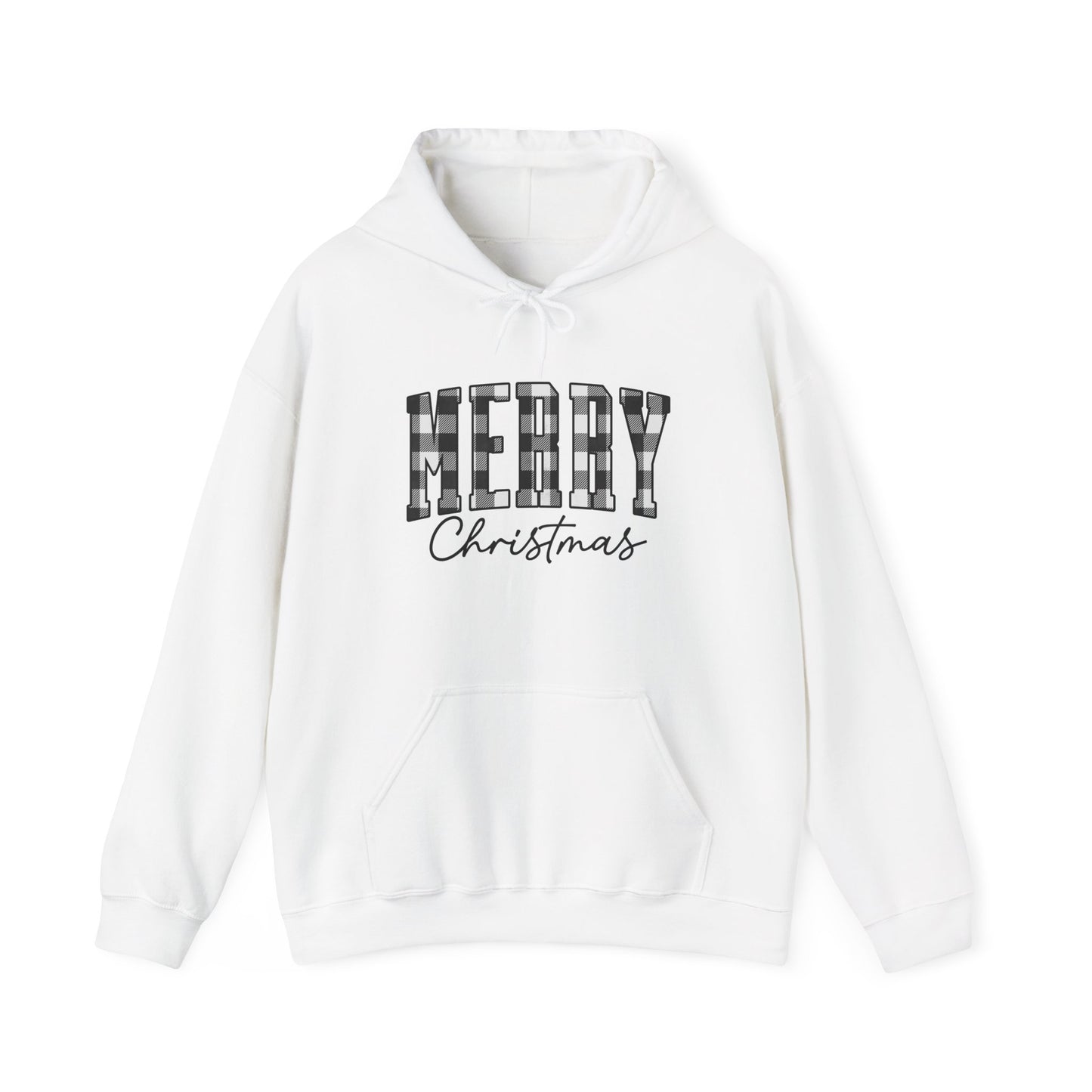 Buffalo Plaid Merry Christmas Unisex Heavy Blend™ Hooded Sweatshirt - size S - 3X